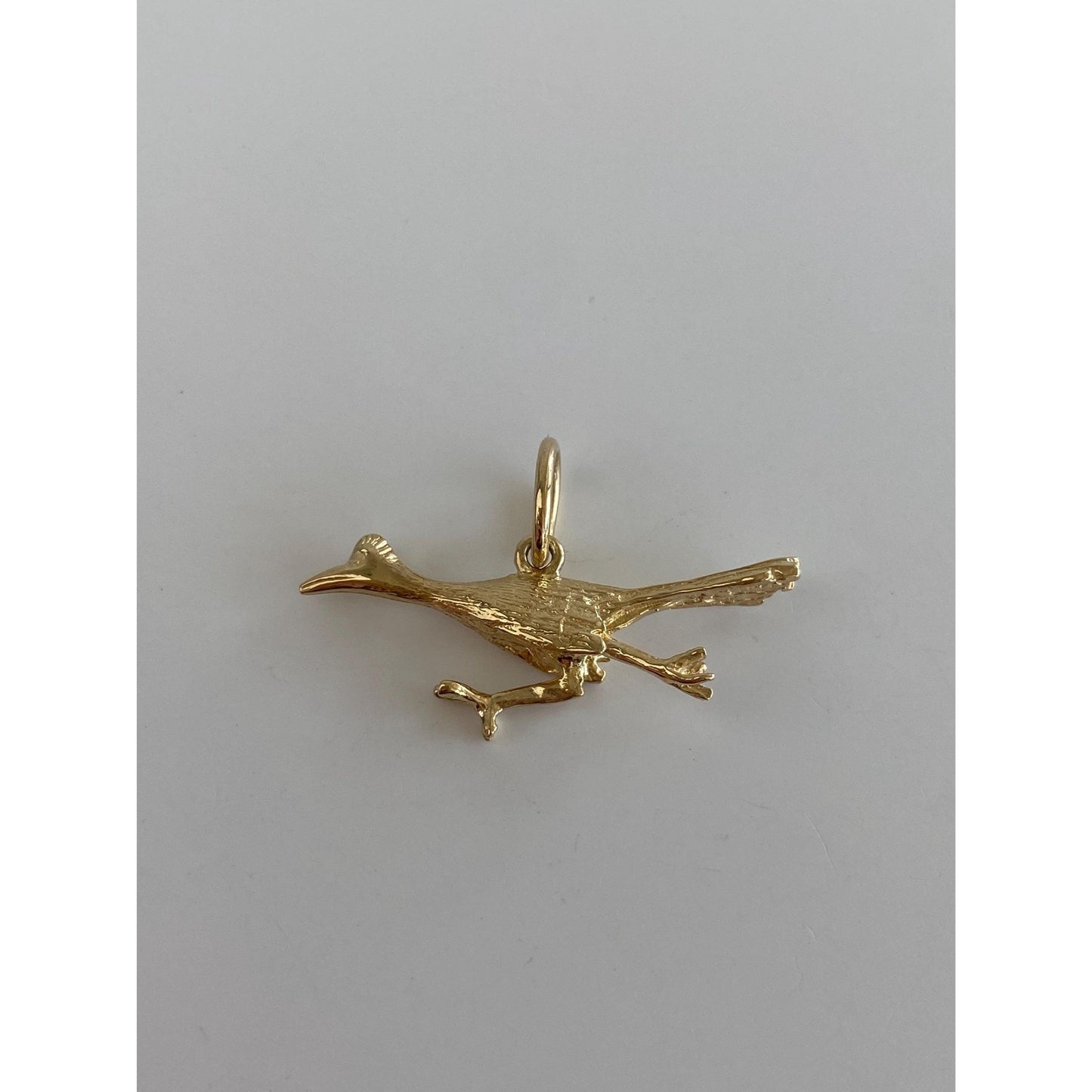 Vintage Solid 14k Yellow Gold Roadrunner Charm
