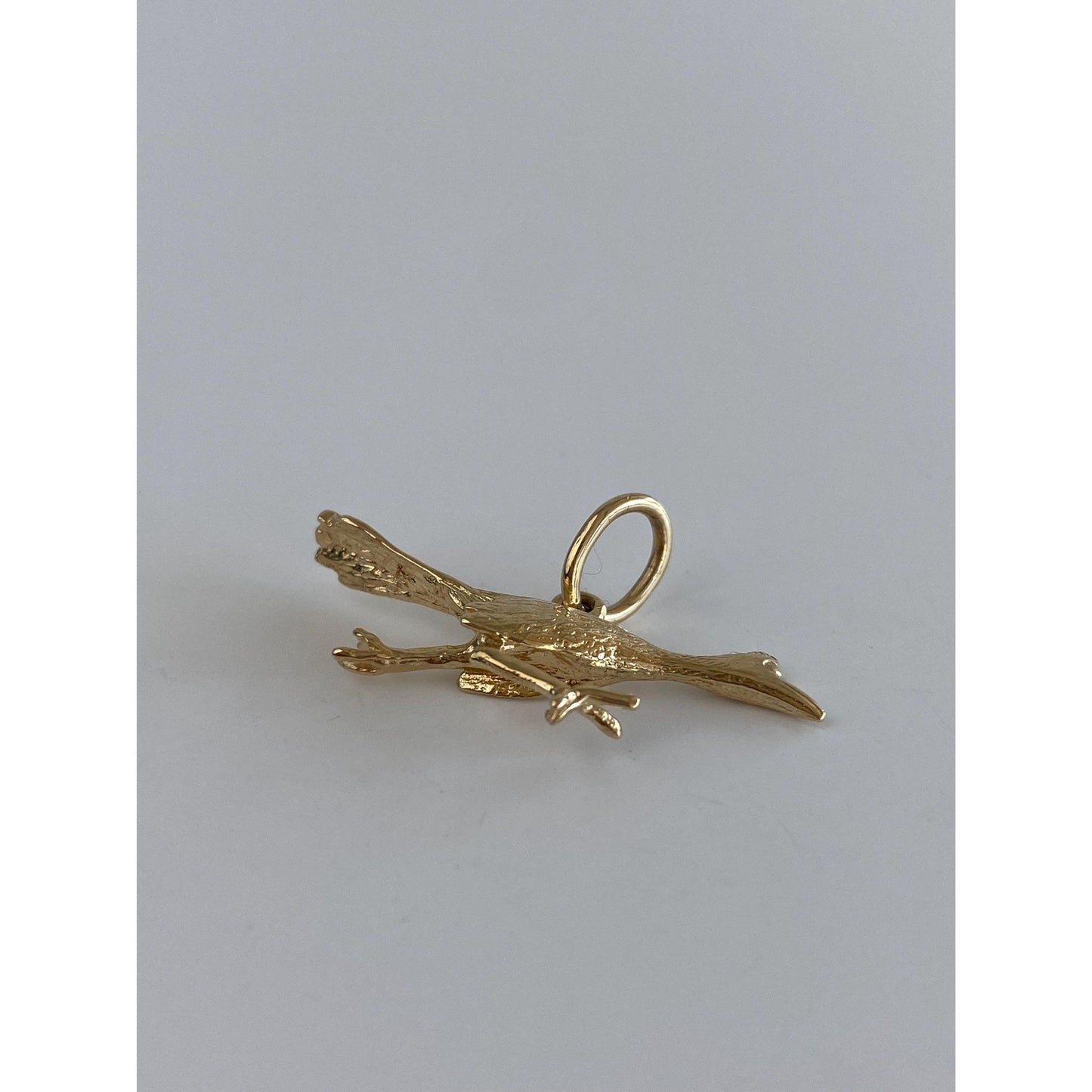 Vintage Solid 14k Yellow Gold Roadrunner Charm
