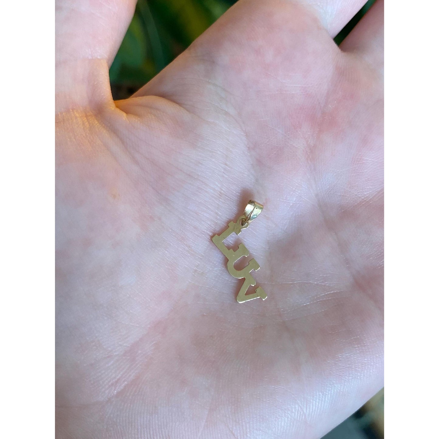 Solid 14k Yellow Gold LUV Charm