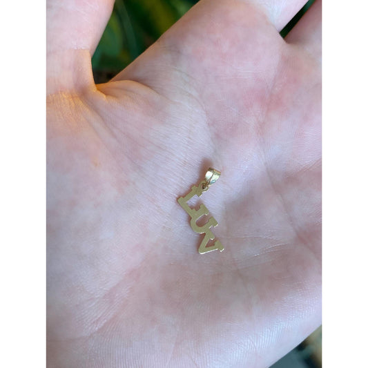 Solid 14k Yellow Gold LUV Charm