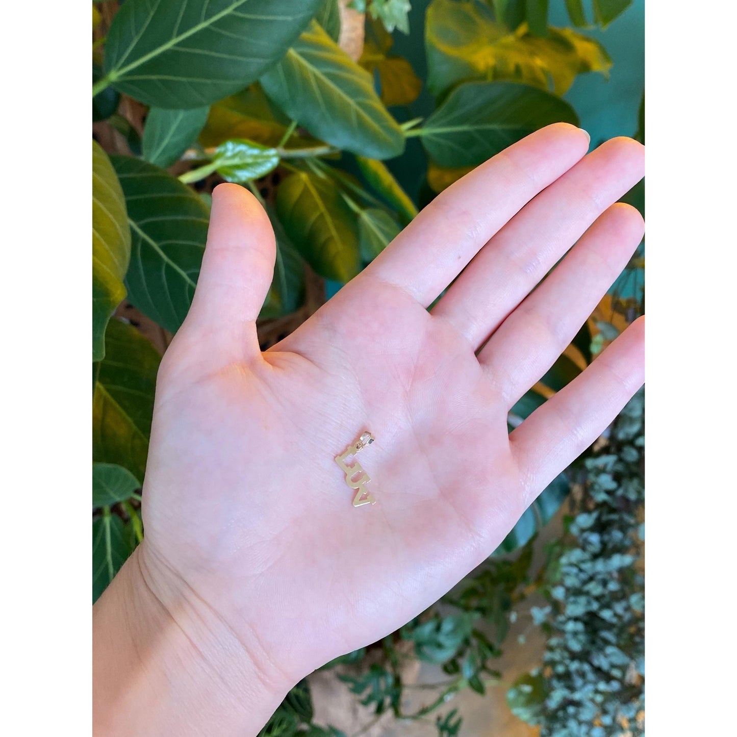 Solid 14k Yellow Gold LUV Charm