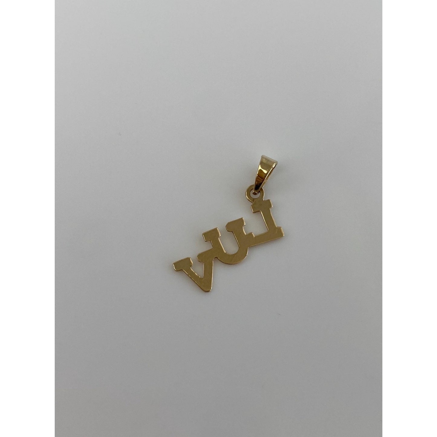 Solid 14k Yellow Gold LUV Charm