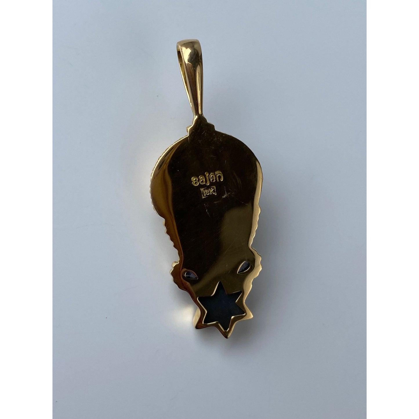 Solid 18k Yellow Gold Opal Tanzanite Purple Druzy Carved Bone Lady Charm