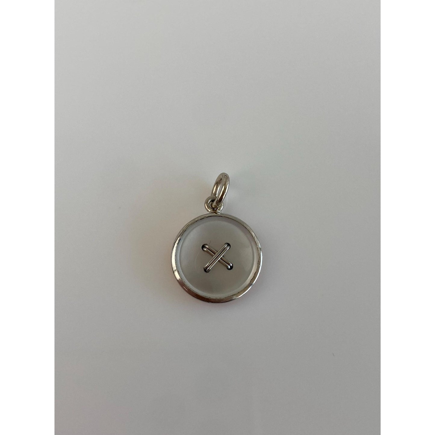 Vintage 14k Rose Gold & Platinum Mother Of Pearl Button Cufflink Conversion Charm