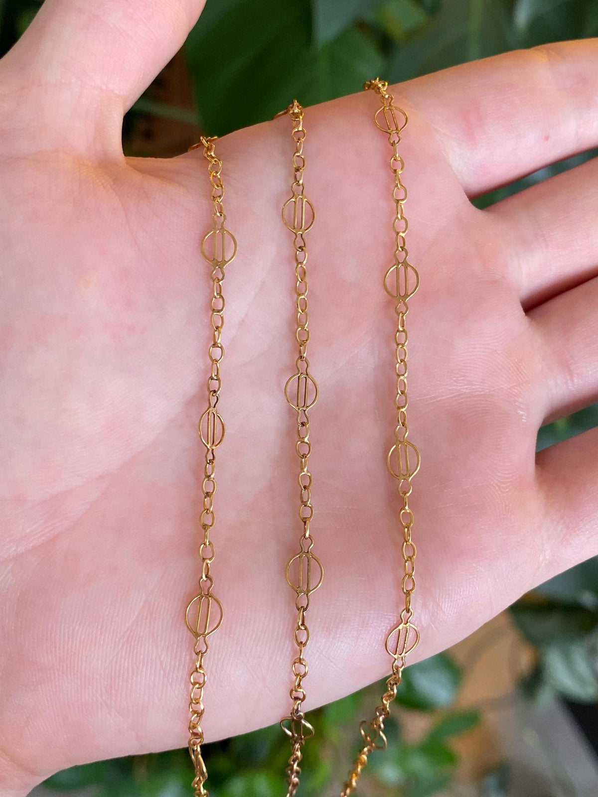 Vintage Solid 22k Yellow Gold Fancy Chain Necklace - 23.25 inches