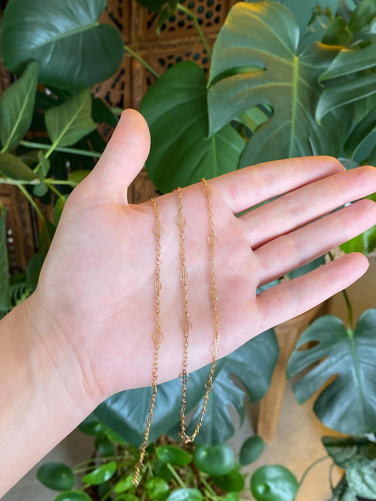 Vintage Solid 22k Yellow Gold Fancy Chain Necklace - 23.25 inches