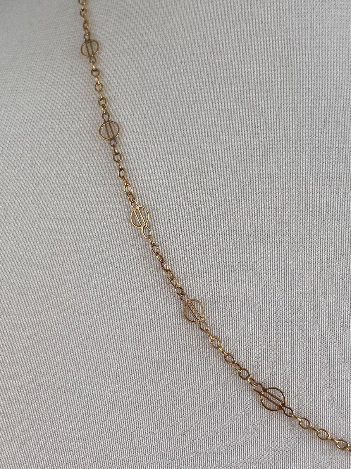 Vintage Solid 22k Yellow Gold Fancy Chain Necklace - 23.25 inches