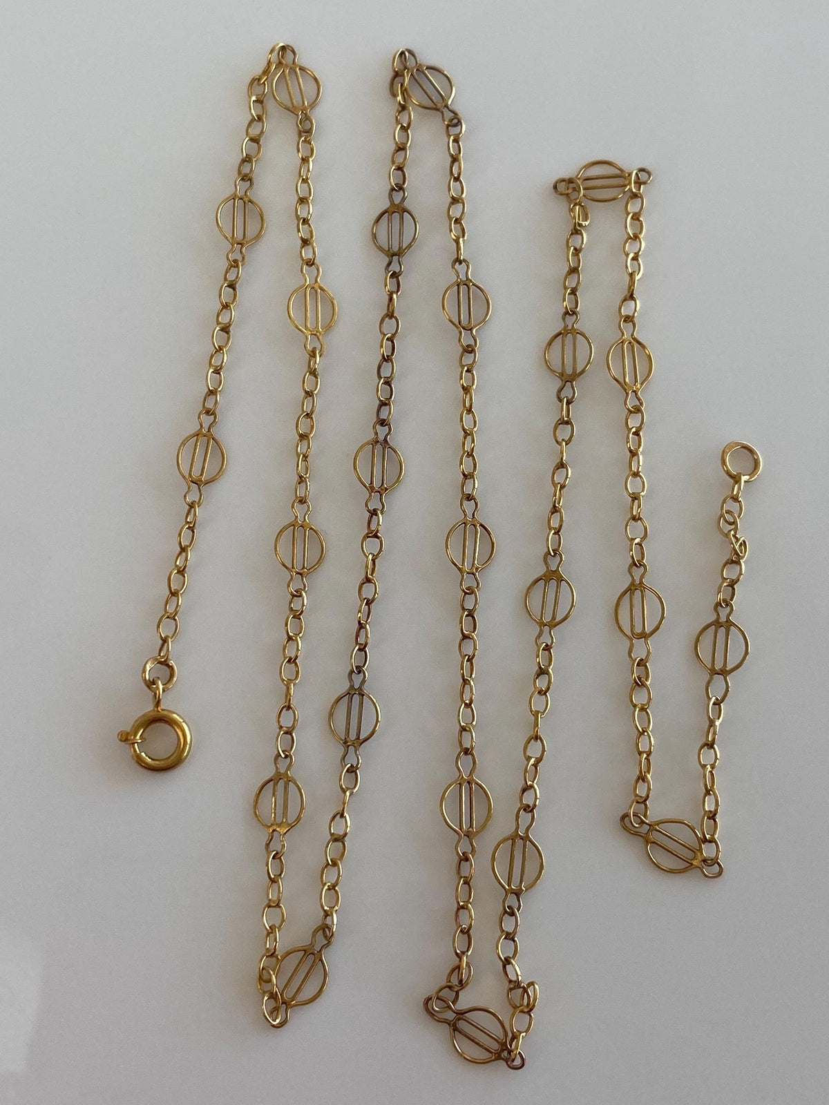 Vintage Solid 22k Yellow Gold Fancy Chain Necklace - 23.25 inches