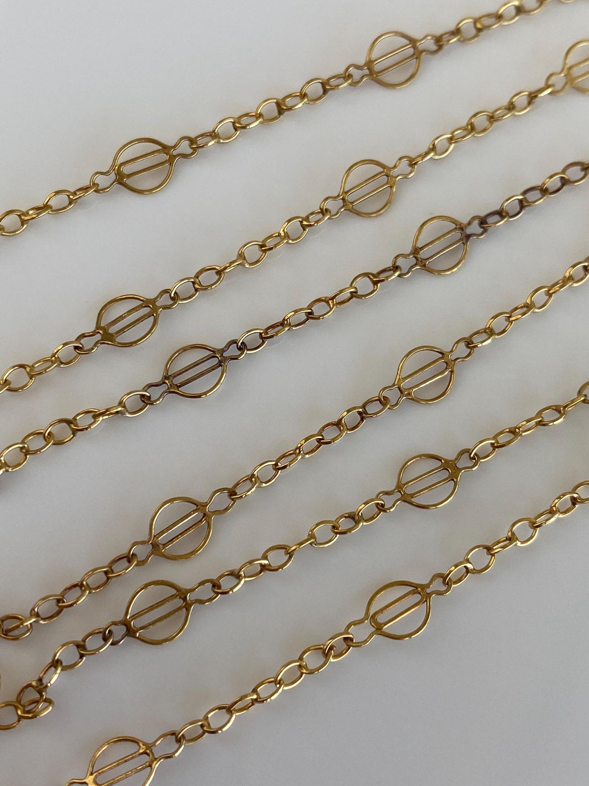 Vintage Solid 22k Yellow Gold Fancy Chain Necklace - 23.25 inches