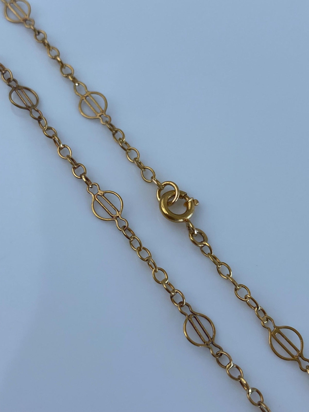 Vintage Solid 22k Yellow Gold Fancy Chain Necklace - 23.25 inches