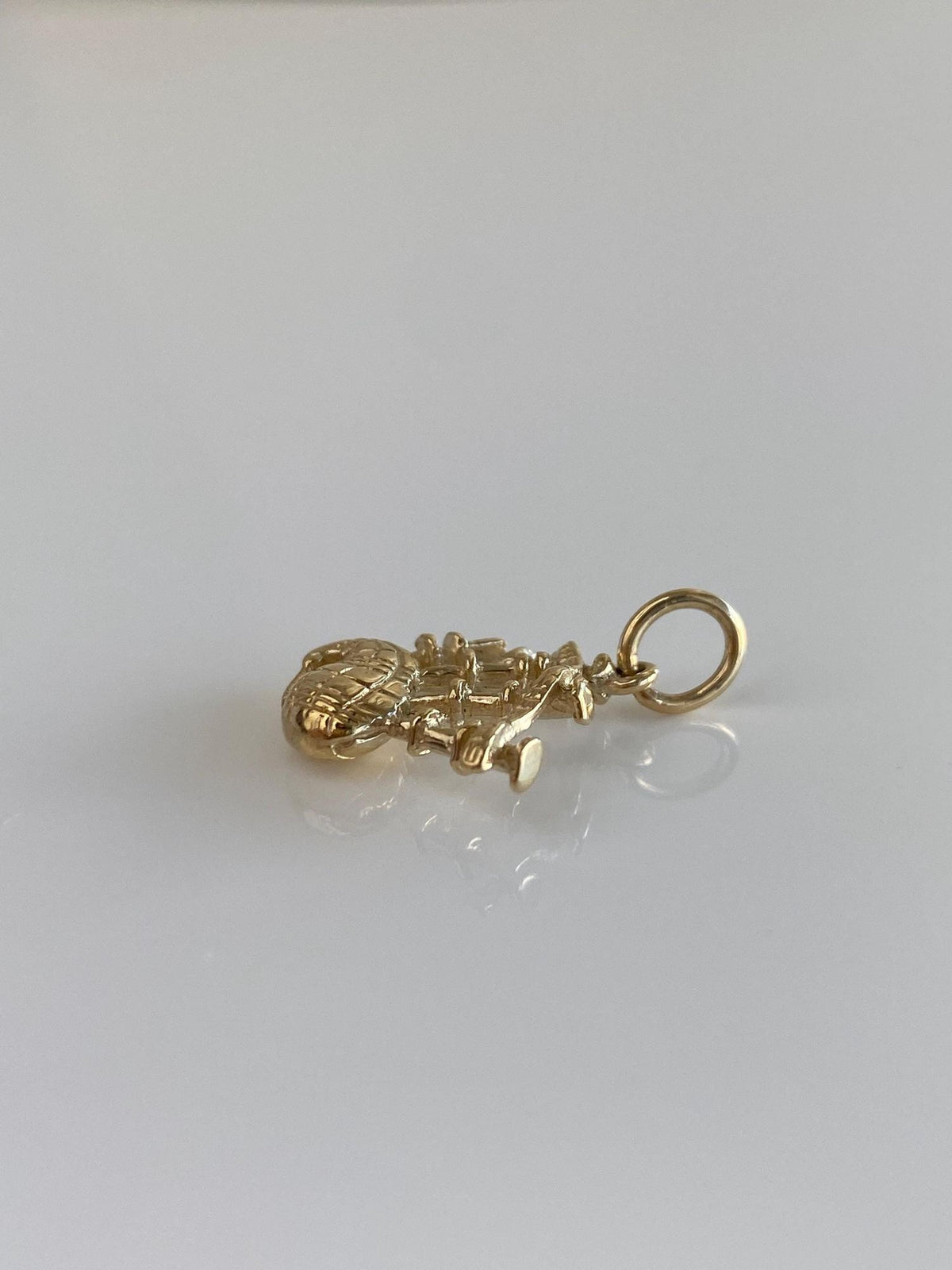 Vintage Solid 14k Yellow Gold Bag Pipes Charm