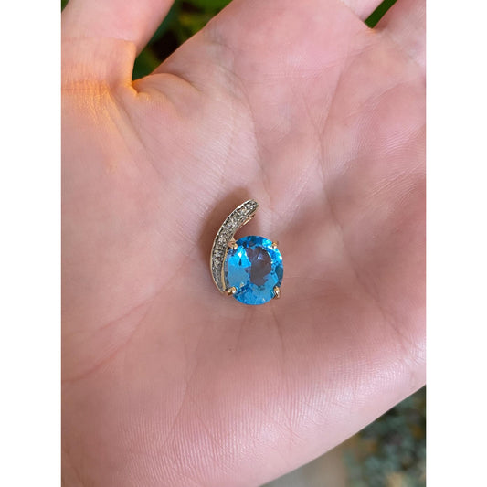 Vintage Solid 10k White & Yellow Gold Diamond Topaz Charm