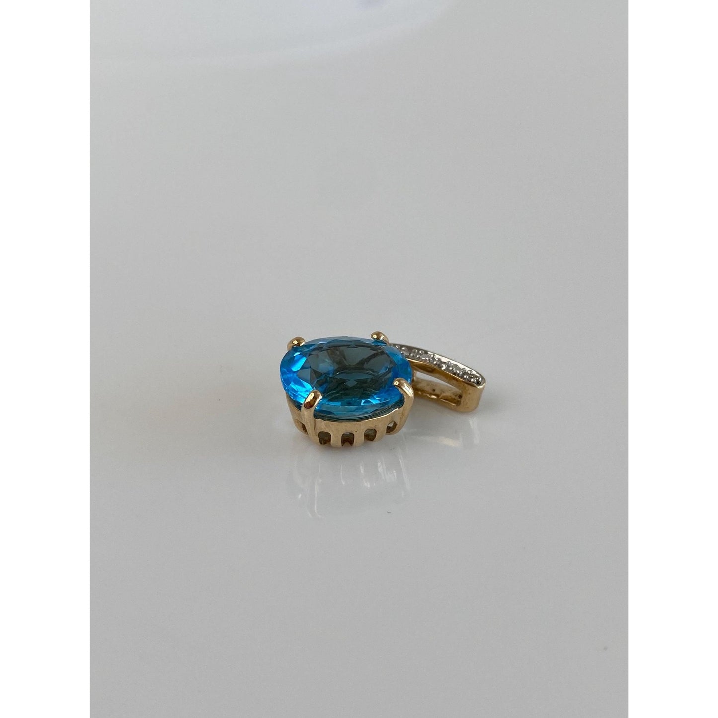 Vintage Solid 10k White & Yellow Gold Diamond Topaz Charm