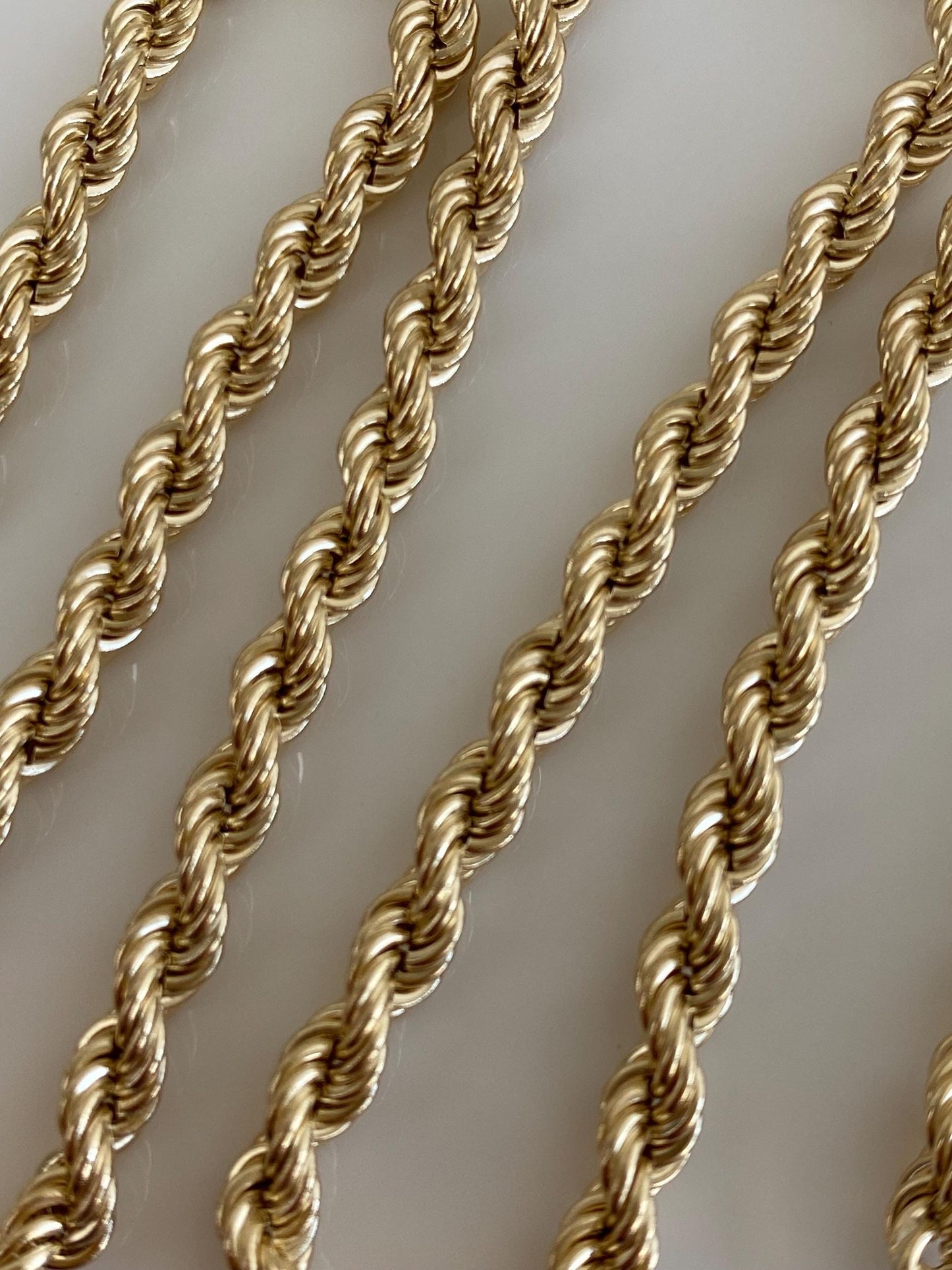 Vintage 14k Yellow Gold Rope Chain Necklace - 16.25 inches