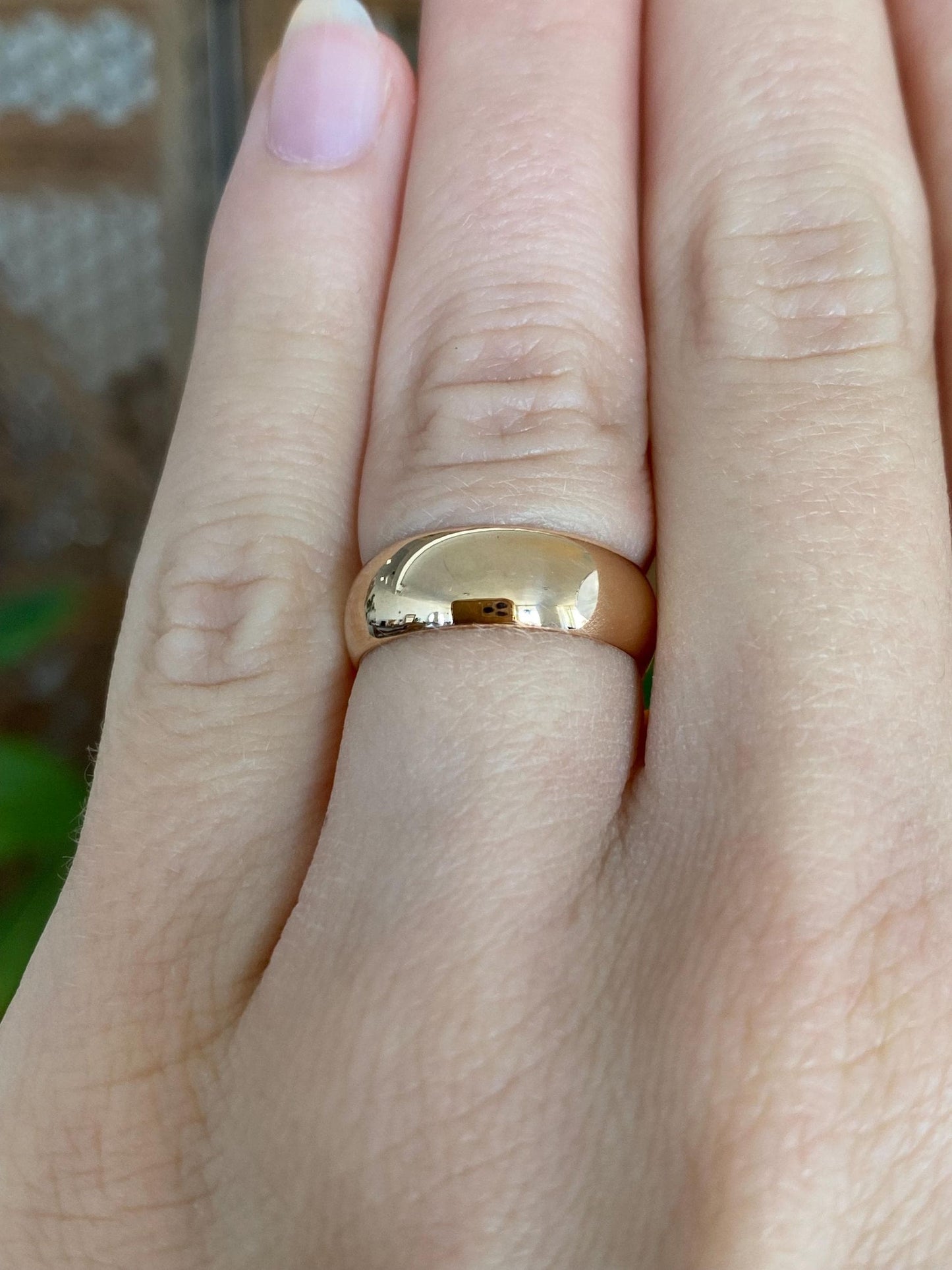 Vintage Solid 18k Rosey Gold Ring Band - Size 5