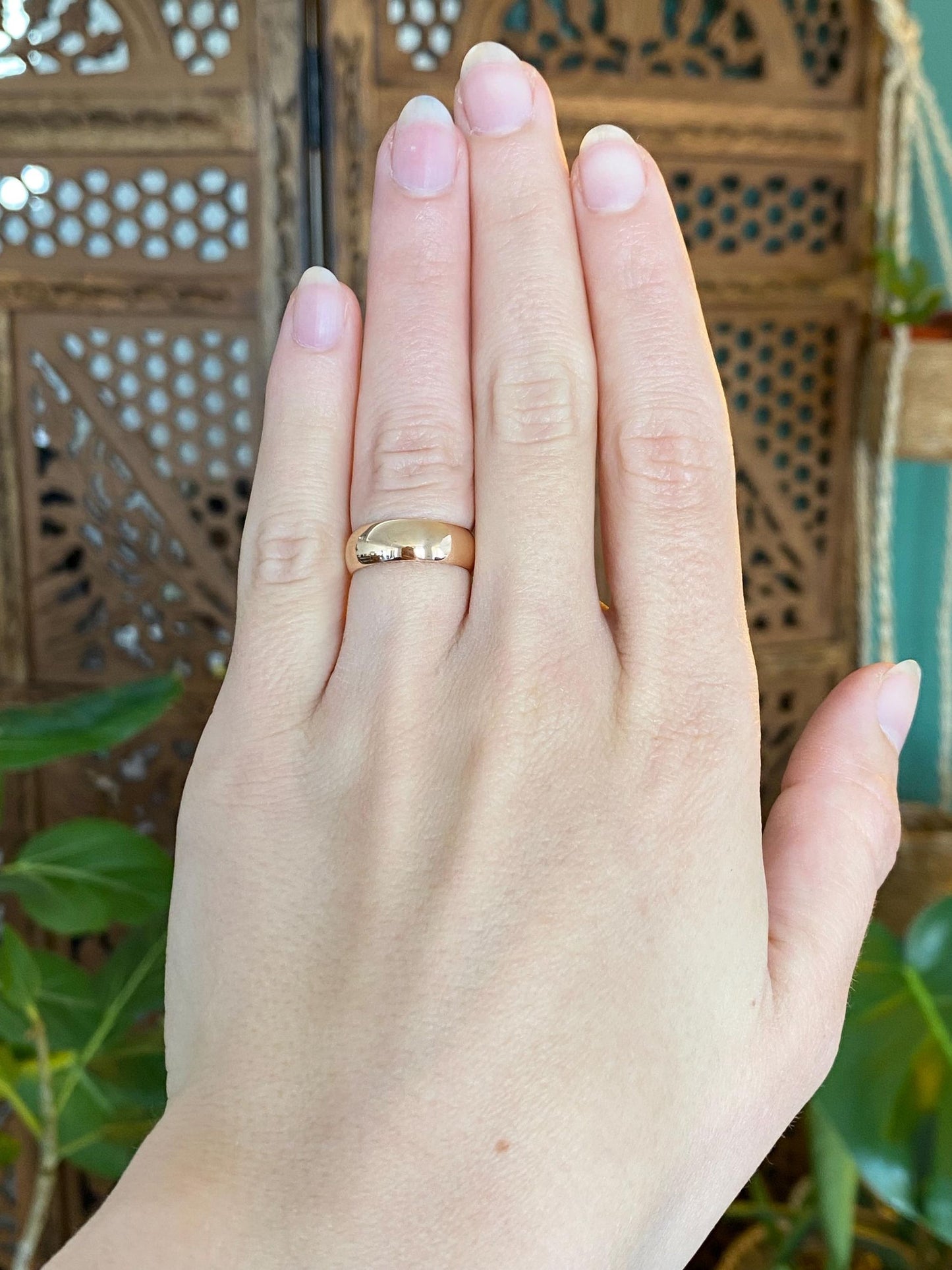 Vintage Solid 18k Rosey Gold Ring Band - Size 5