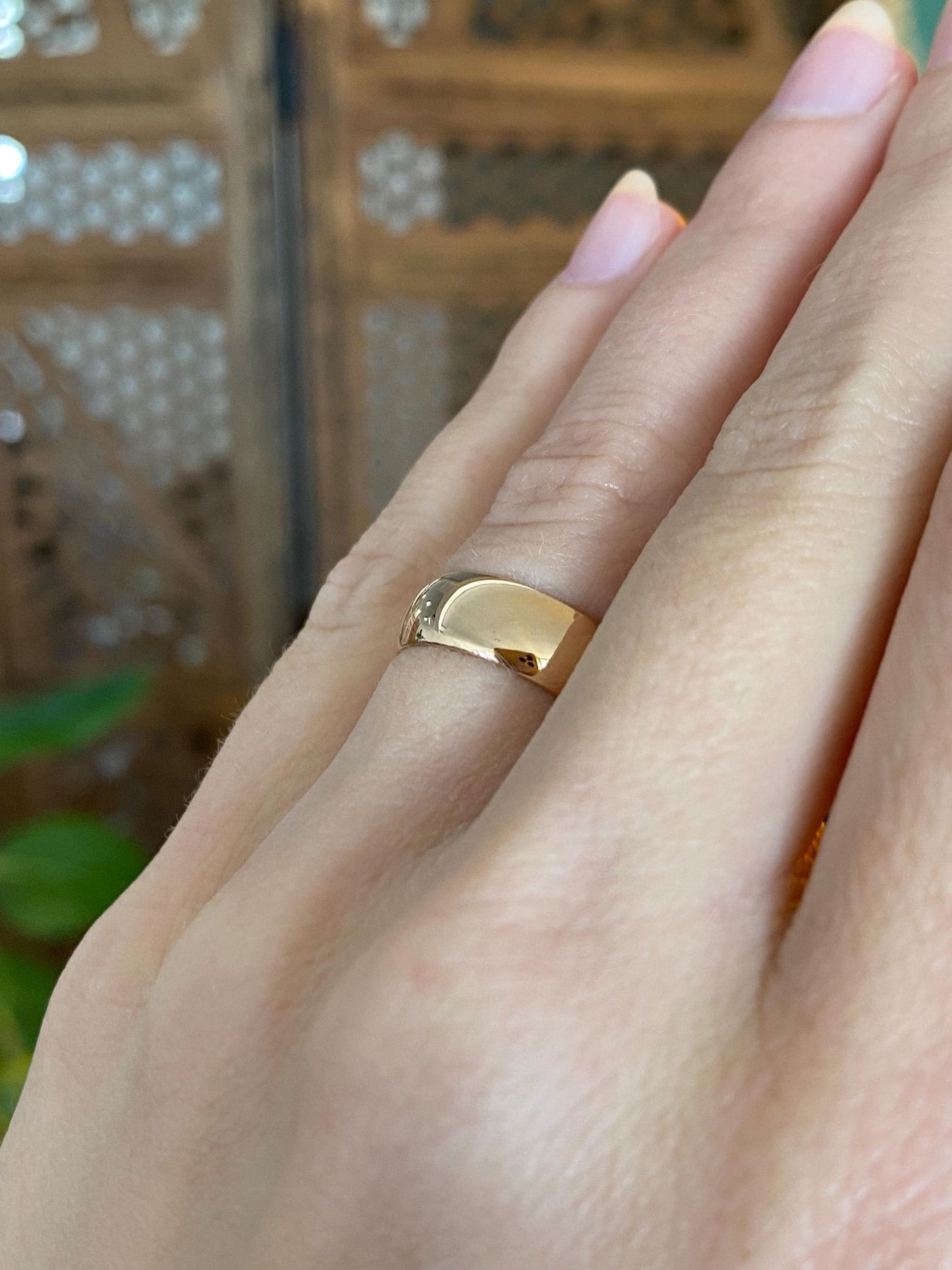 Vintage Solid 18k Rosey Gold Ring Band - Size 5