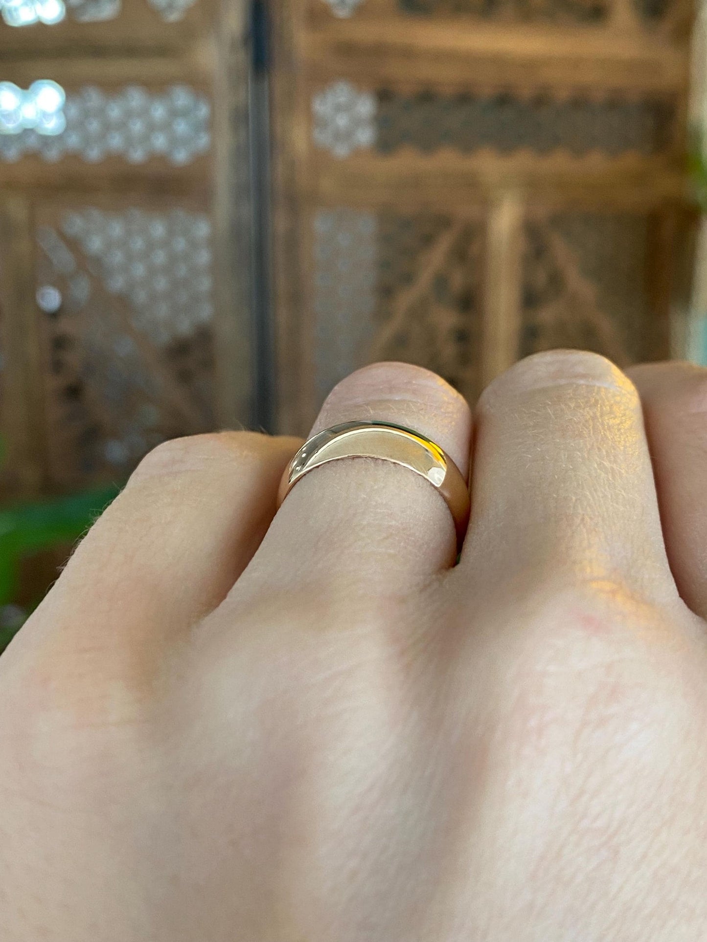 Vintage Solid 18k Rosey Gold Ring Band - Size 5