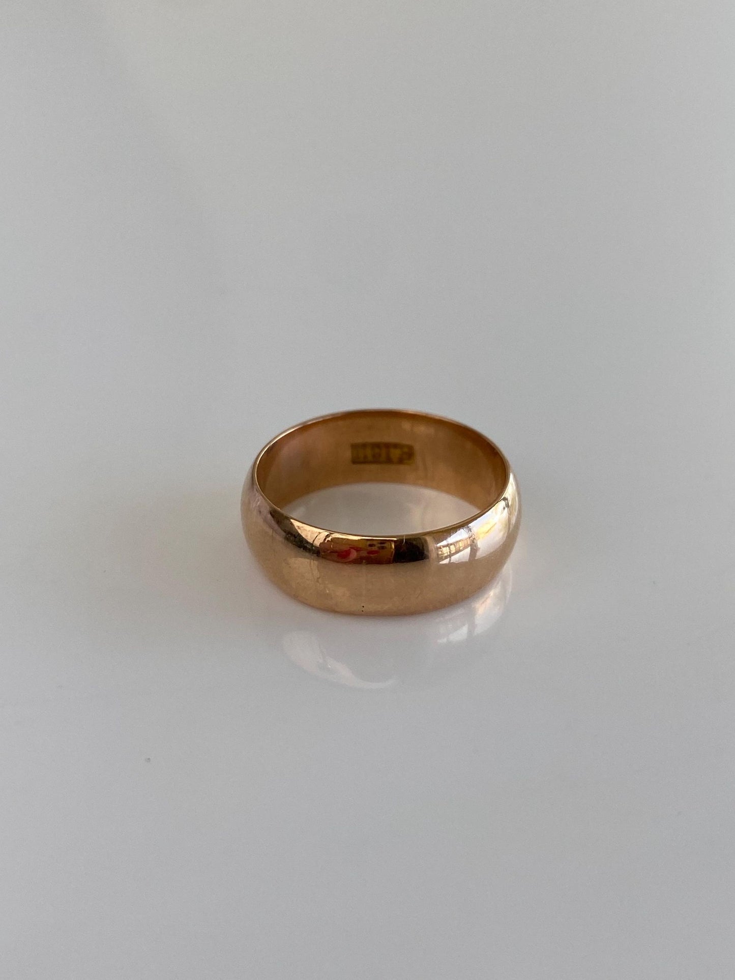 Vintage Solid 18k Rosey Gold Ring Band - Size 5