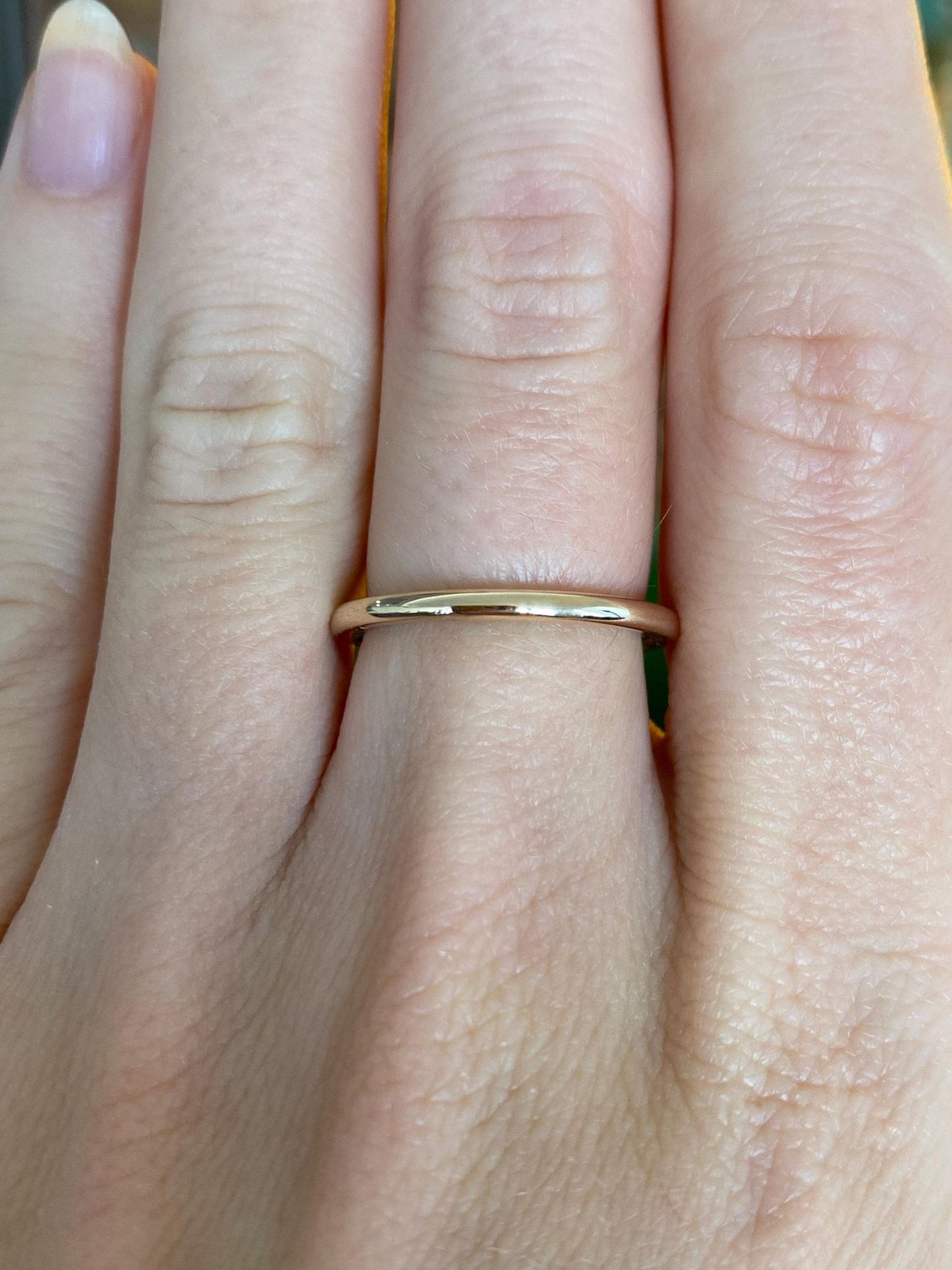 Vintage Solid 14k White & Yellow Gold Ring Band - Size 5.75