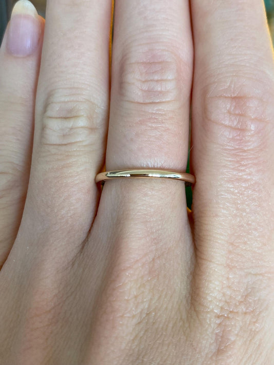 Vintage Solid 14k White & Yellow Gold Ring Band - Size 5.75