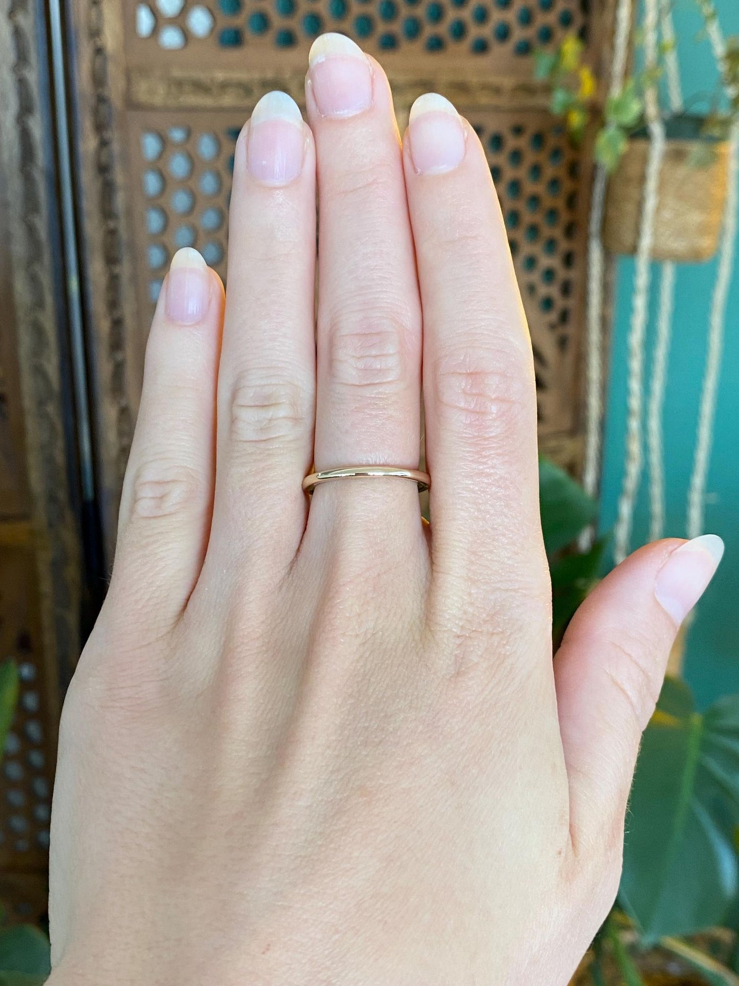 Vintage Solid 14k White & Yellow Gold Ring Band - Size 5.75