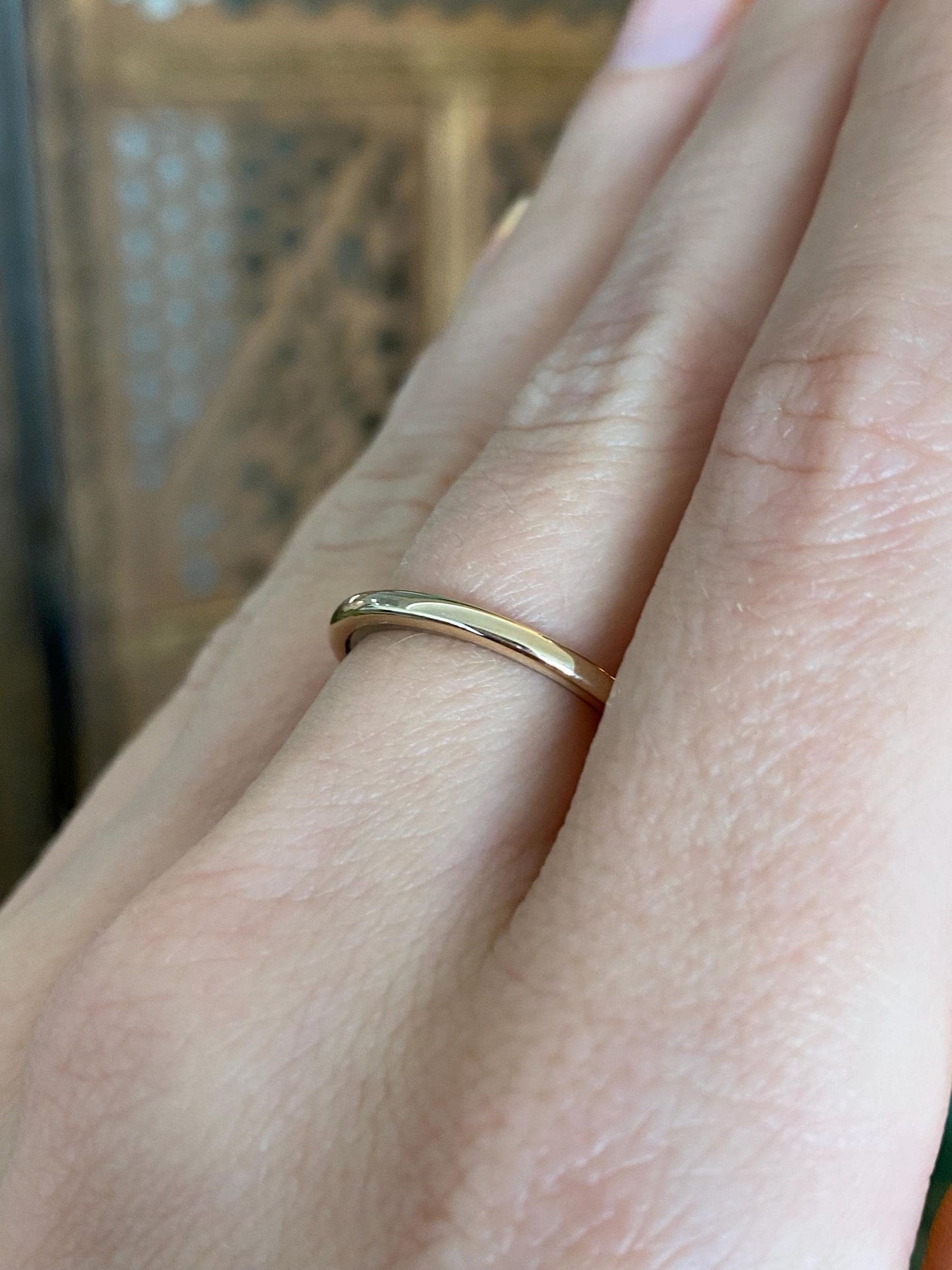 Vintage Solid 14k White & Yellow Gold Ring Band - Size 5.75