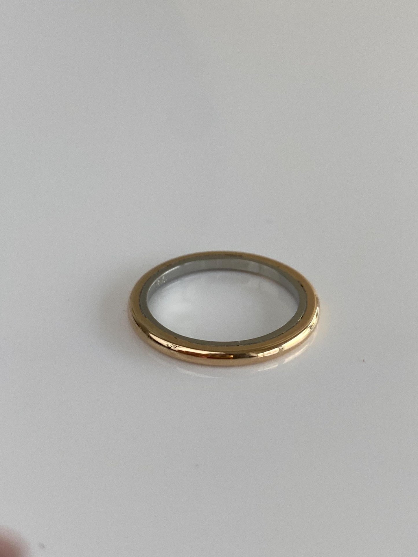 Vintage Solid 14k White & Yellow Gold Ring Band - Size 5.75