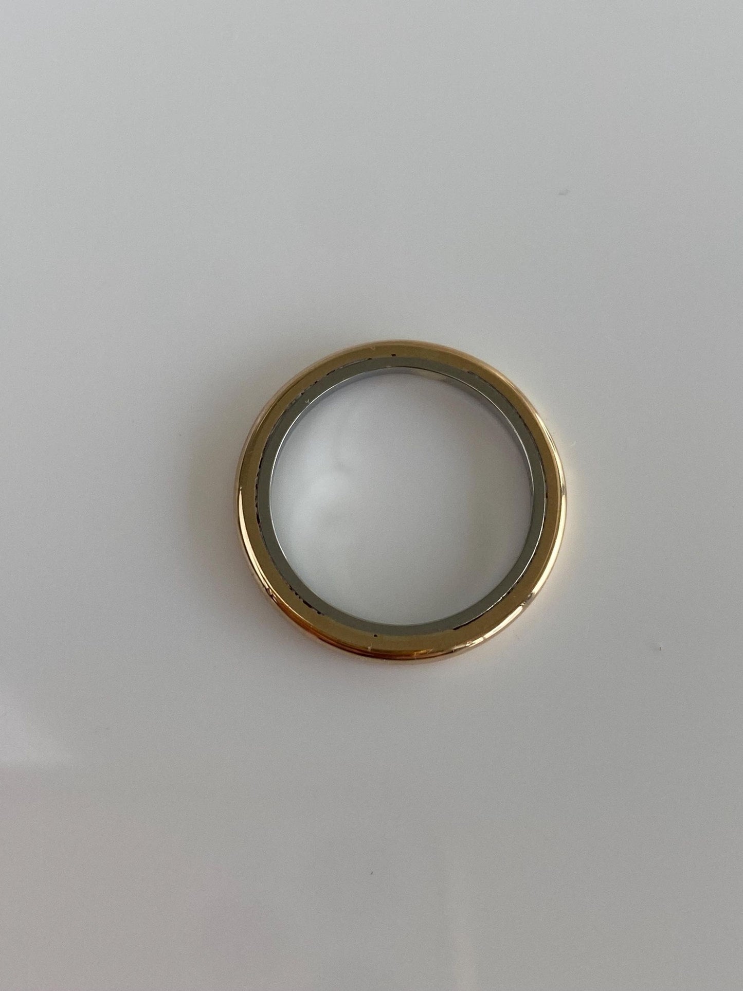 Vintage Solid 14k White & Yellow Gold Ring Band - Size 5.75