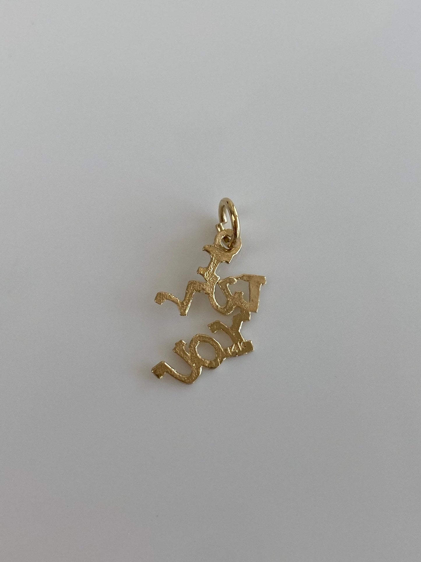 Solid 14k Yellow Gold Diamond Cut 'I Luv You' Charm