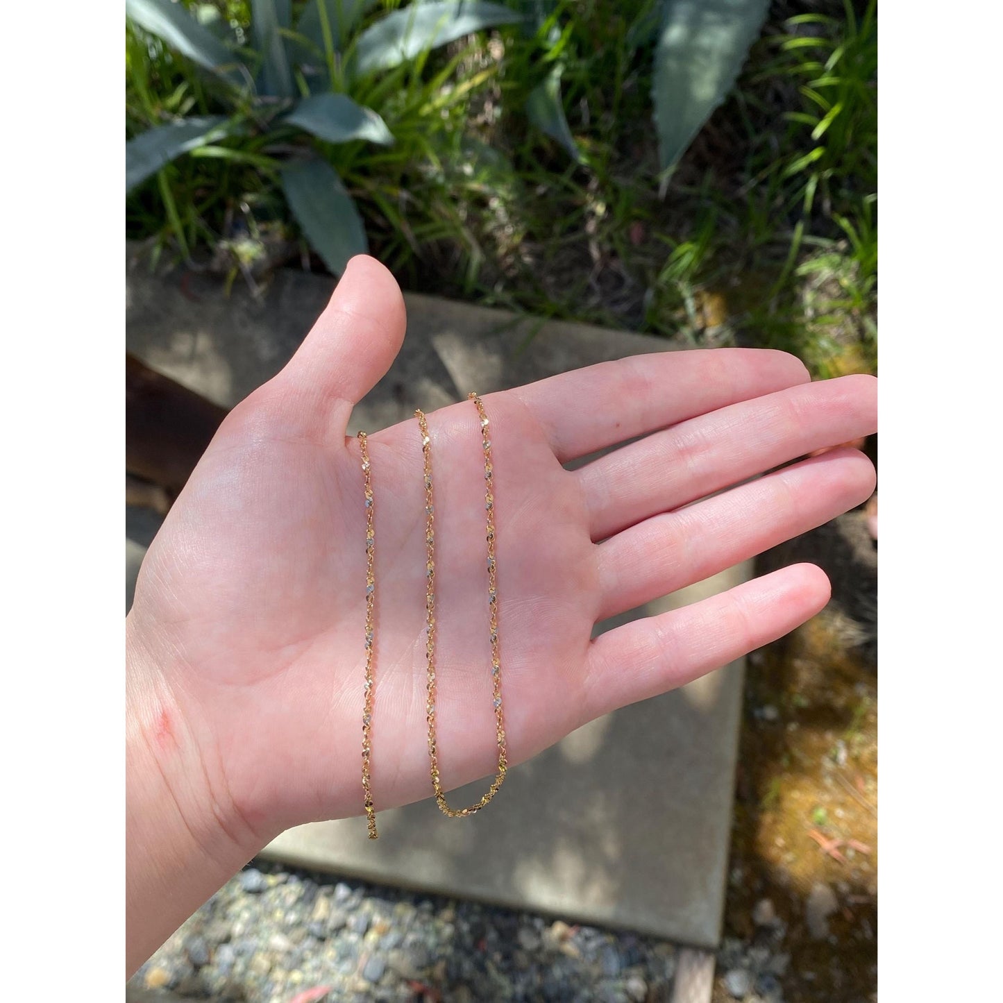 Vintage Solid 14k Yellow Gold Long Twist Chain Necklace - 24.25 inches