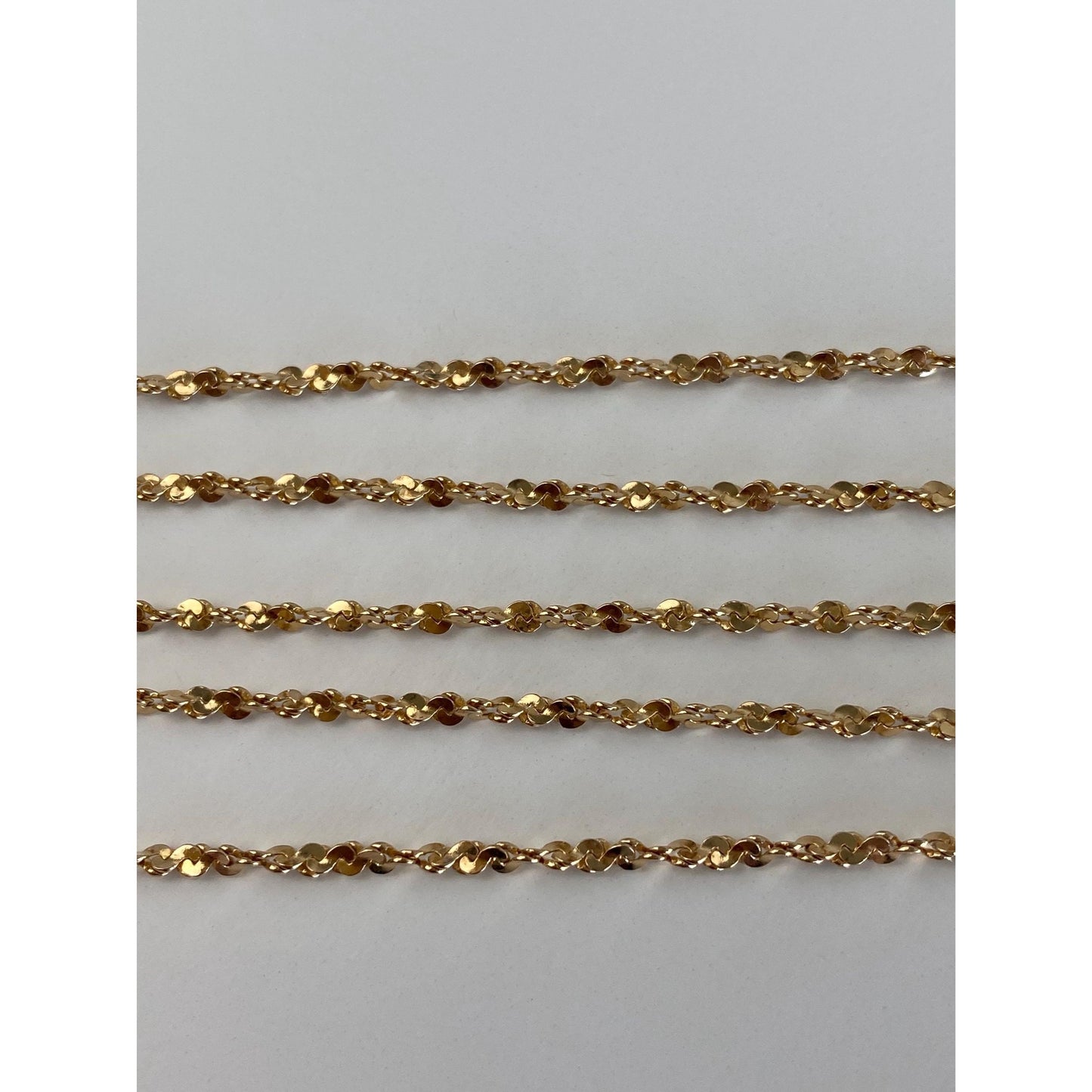 Vintage Solid 14k Yellow Gold Long Twist Chain Necklace - 24.25 inches