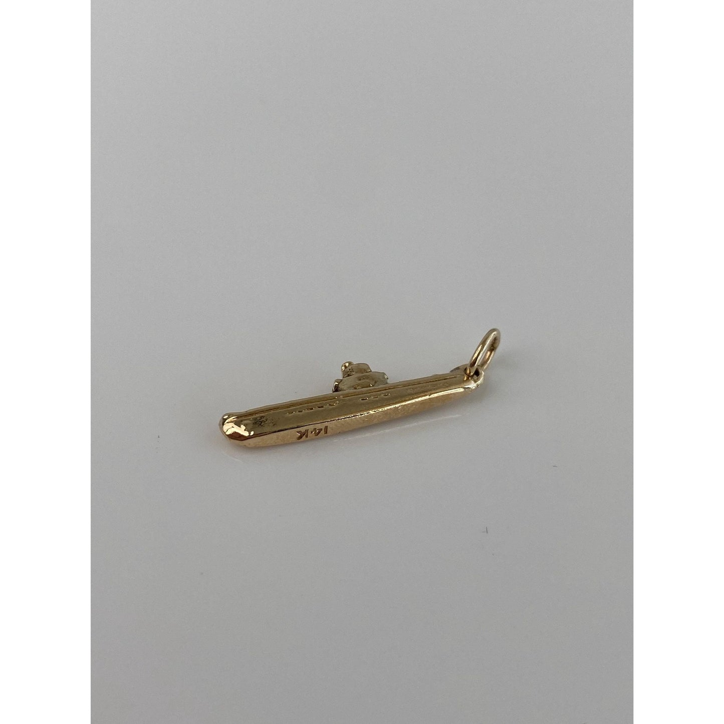 Vintage Solid 14k Yellow Gold Battleship Charm