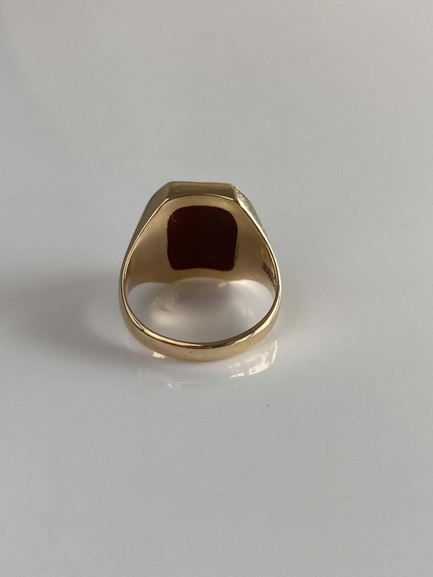 Vintage Solid 10k Yellow Gold Carnelian C '66 Signet Ring - Size 5