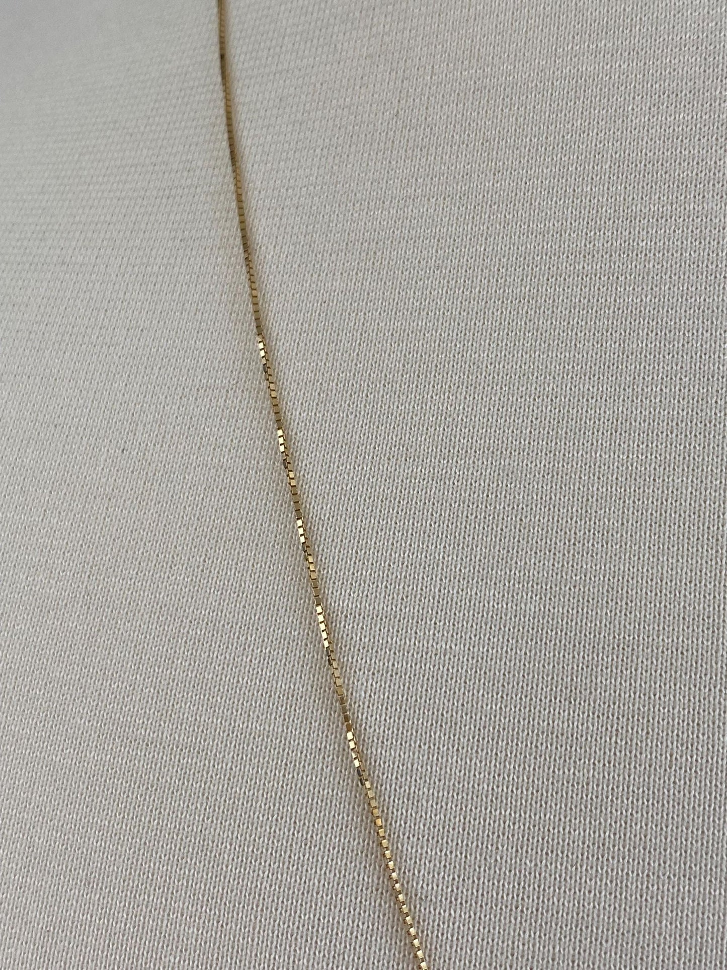 Vintage Solid 14k Yellow Gold Long Slim Box Chain Necklace - 25.5 inches