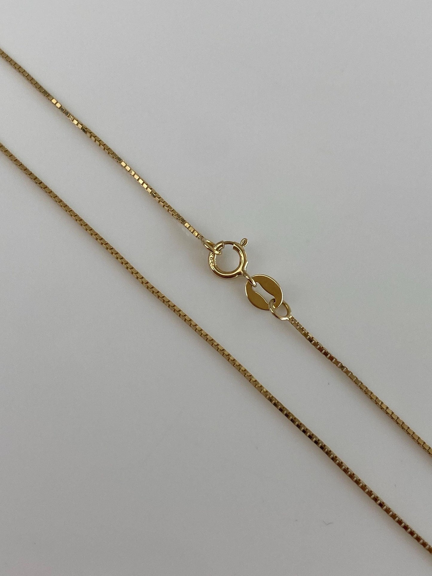 Vintage Solid 14k Yellow Gold Long Slim Box Chain Necklace - 25.5 inches