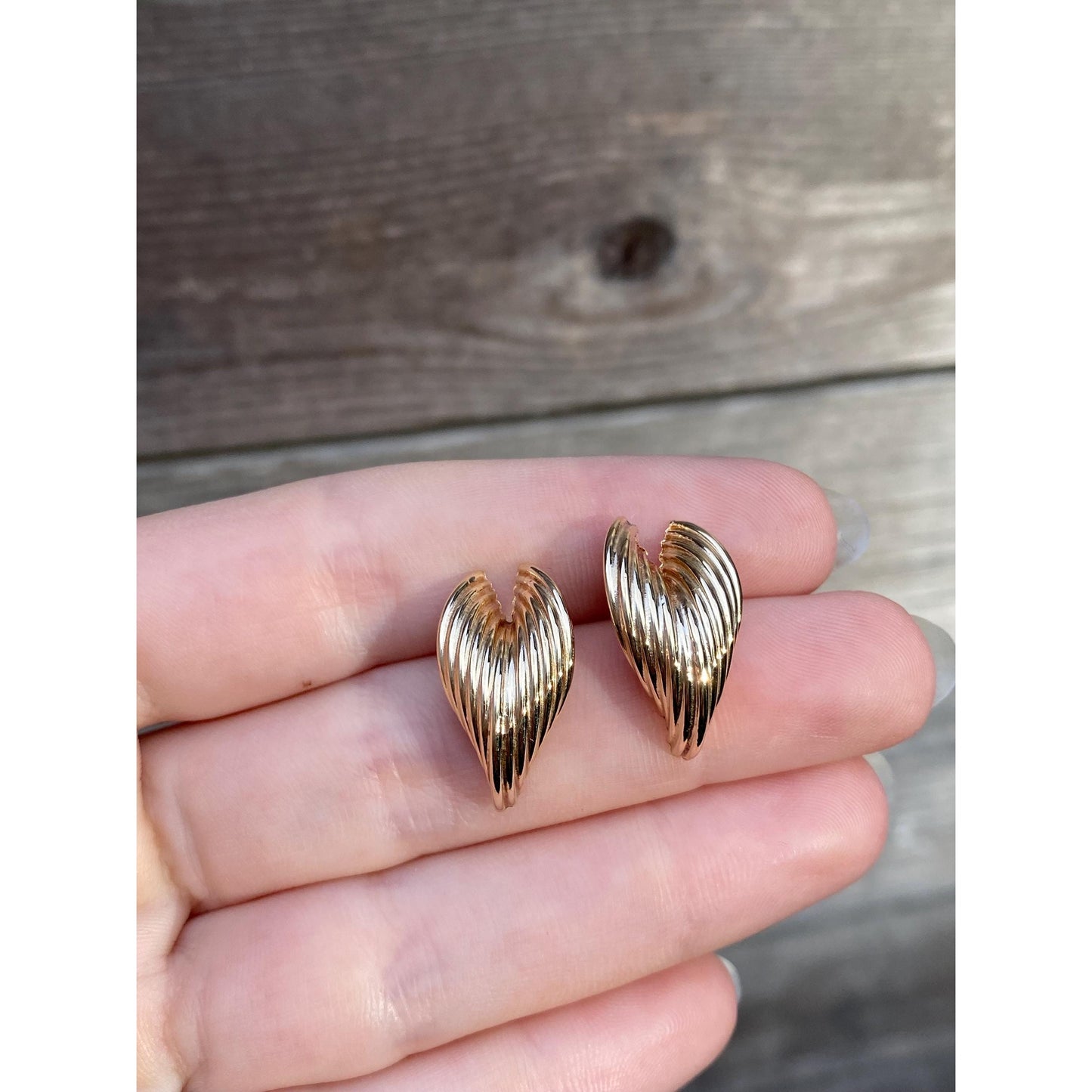 Vintage 14k Yellow Layered Stud Earrings