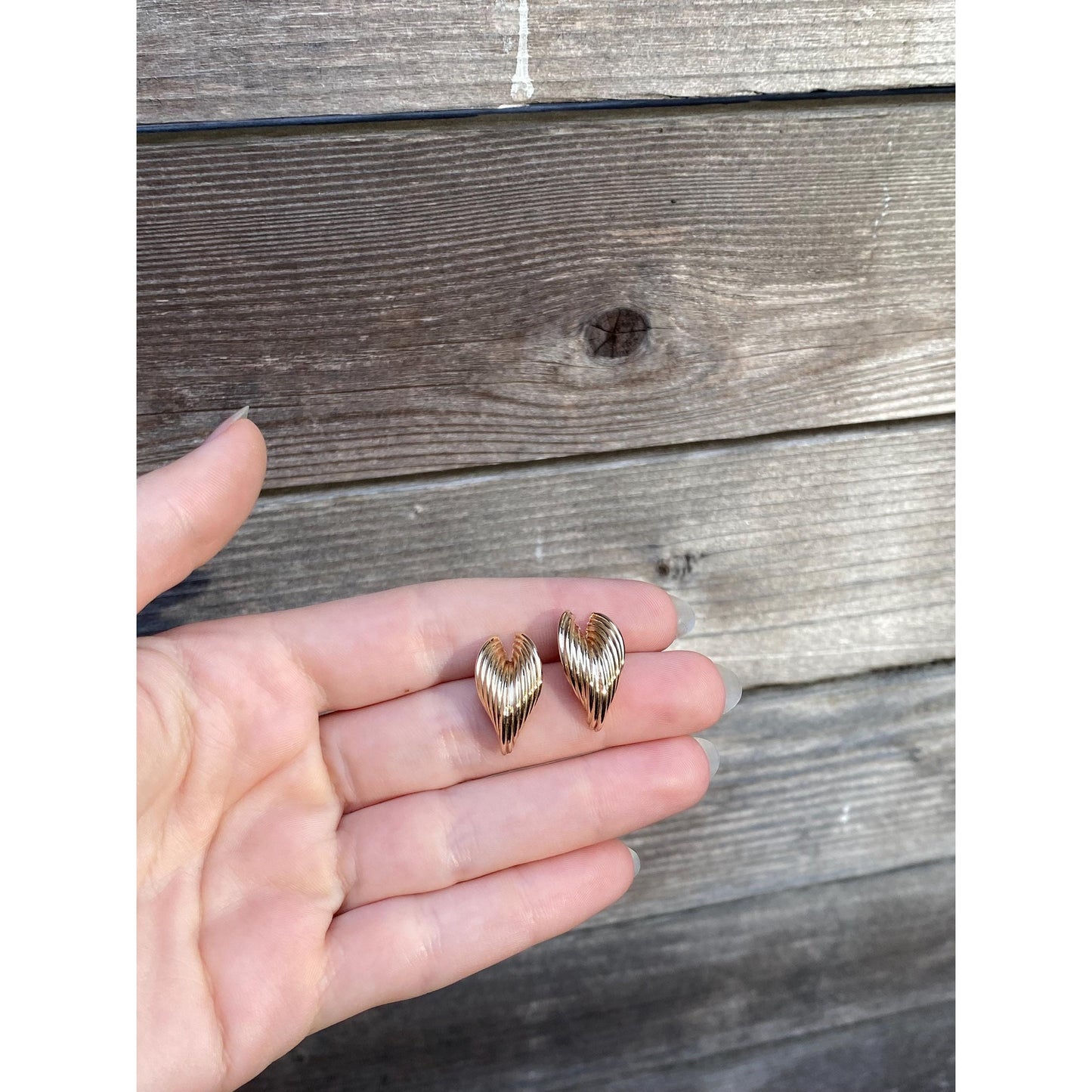 Vintage 14k Yellow Layered Stud Earrings