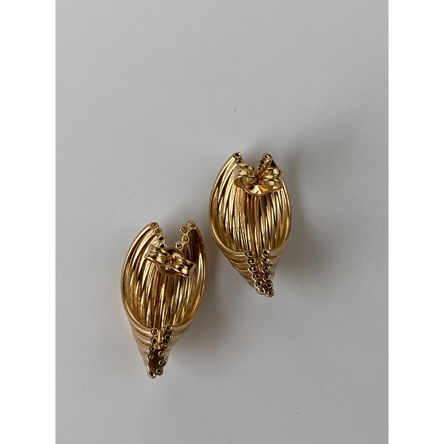 Vintage 14k Yellow Layered Stud Earrings