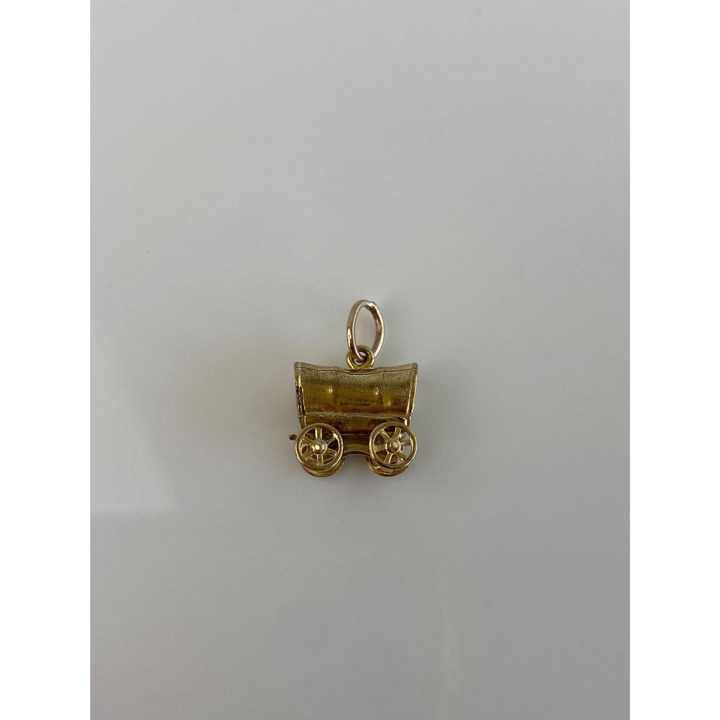 Vintage Solid 10k Yellow Gold Oregon Trail Carriage Charm
