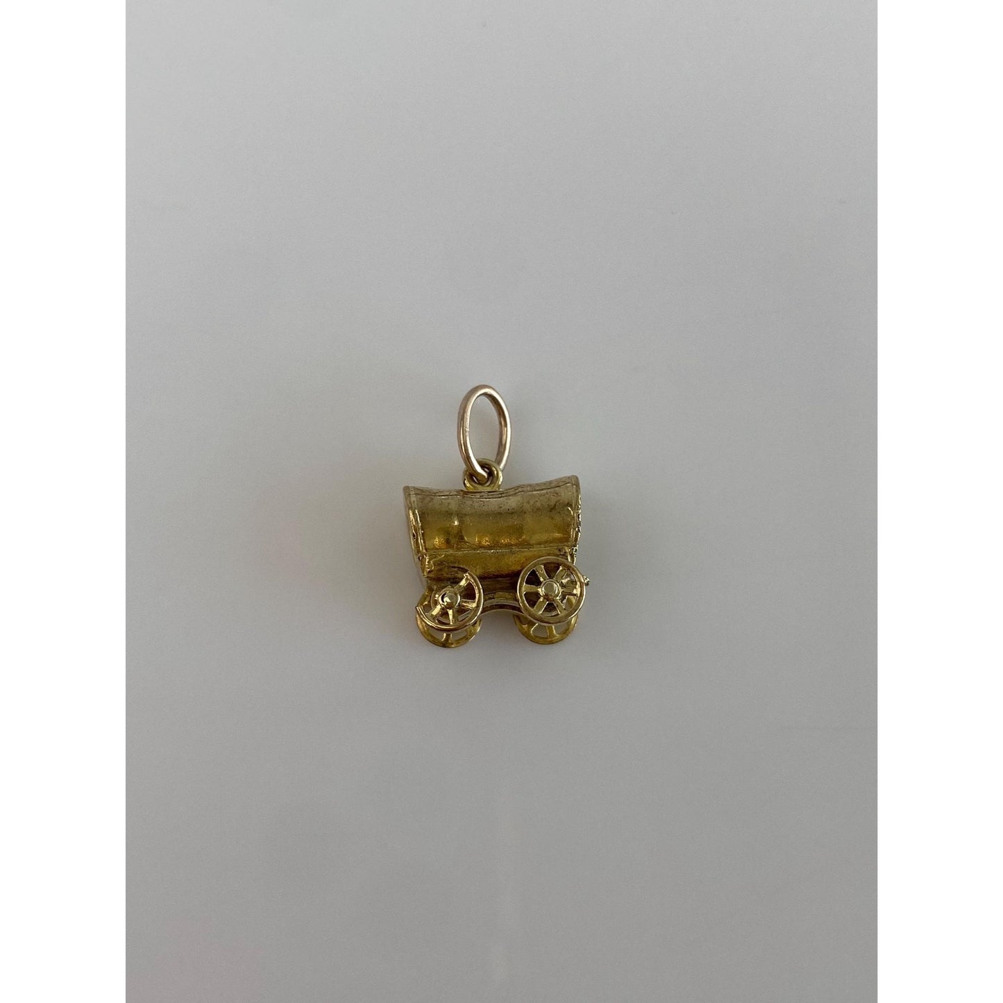 Vintage Solid 10k Yellow Gold Oregon Trail Carriage Charm
