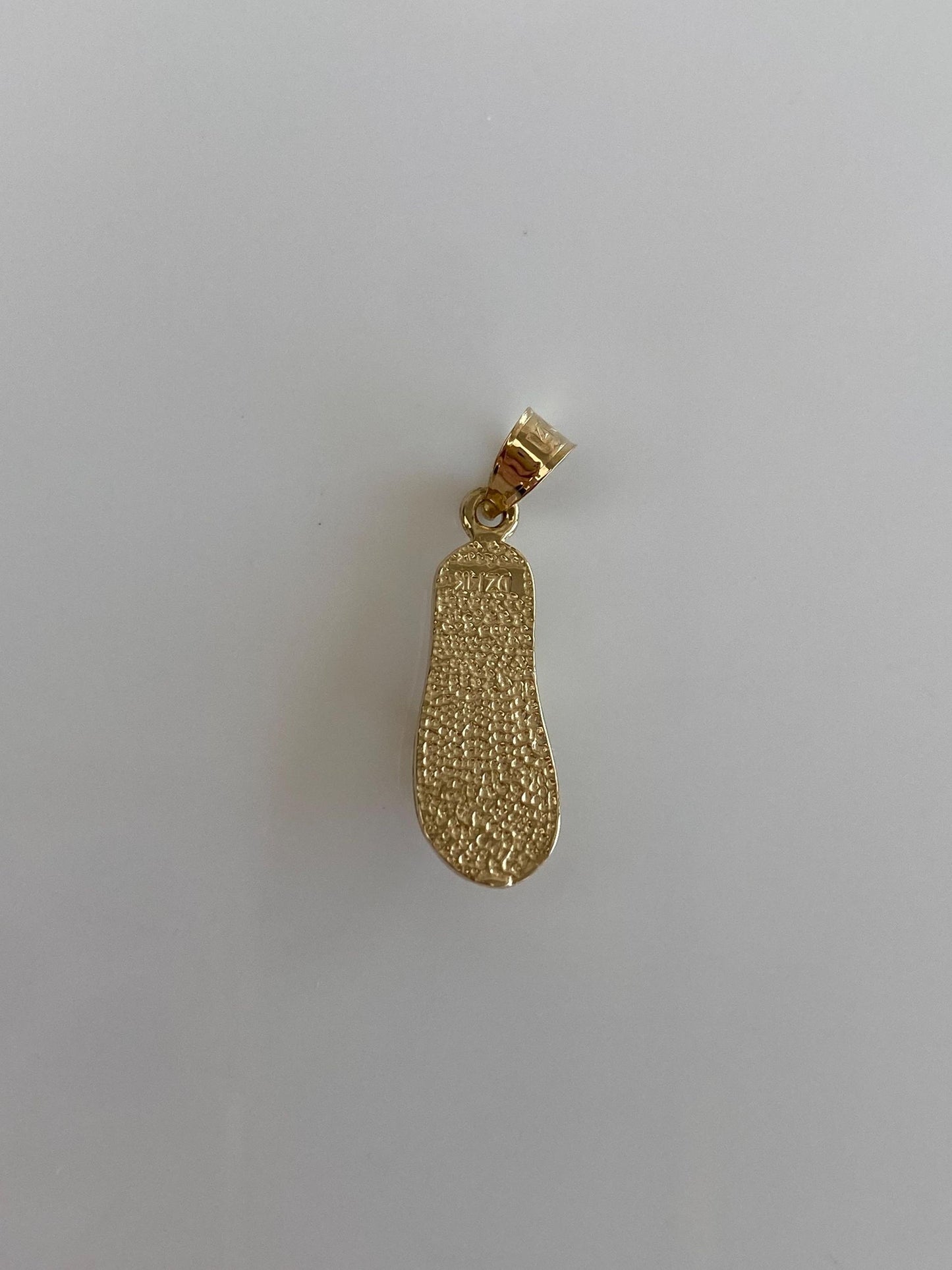 Vintage Solid 14k Yellow Gold Diamond Cut Flip Flop Charm