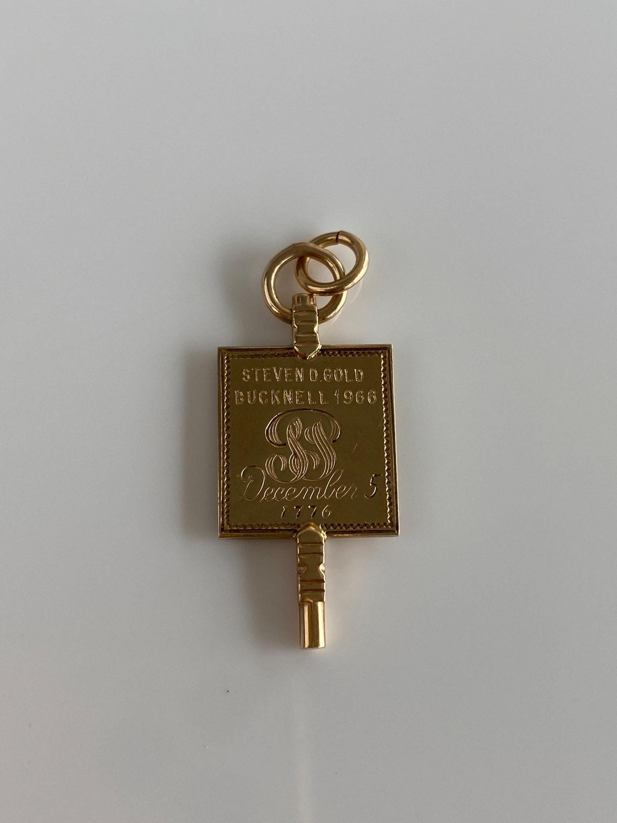 Vintage Solid 10k Yellow Gold Fraternity Key Charm