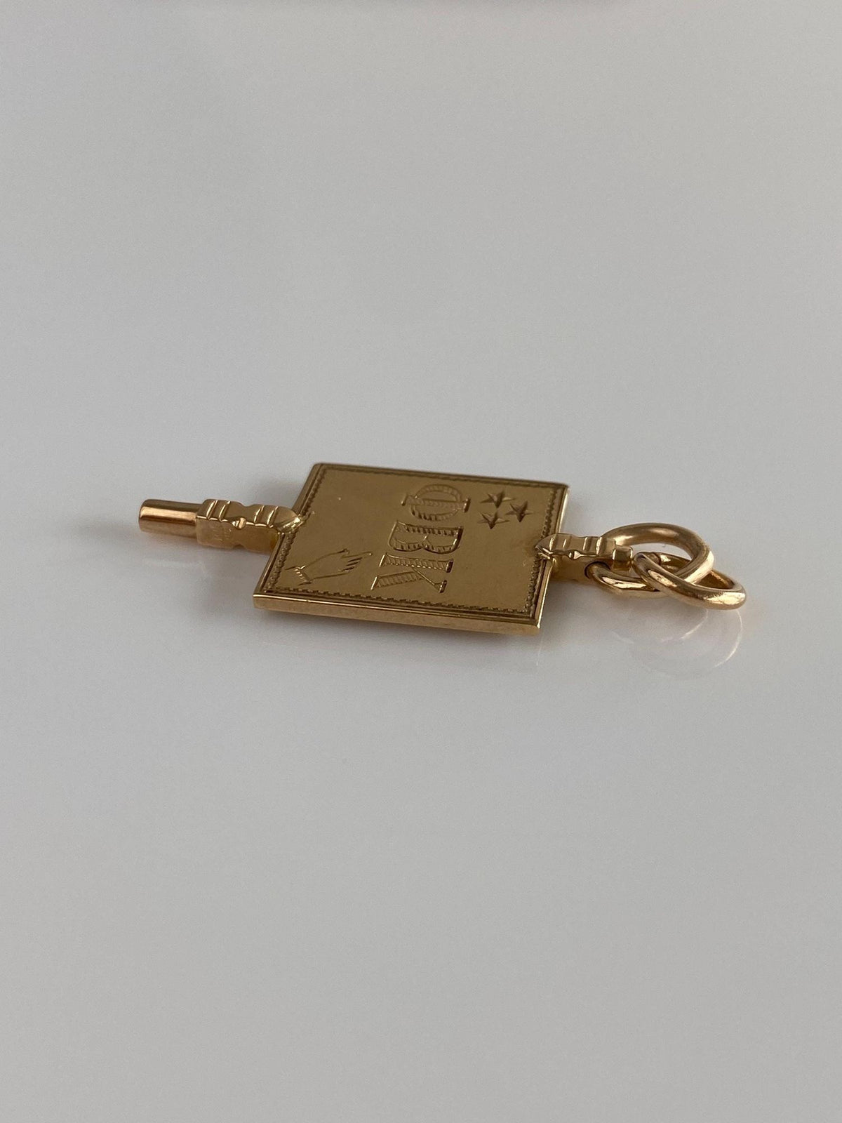 Vintage Solid 10k Yellow Gold Fraternity Key Charm