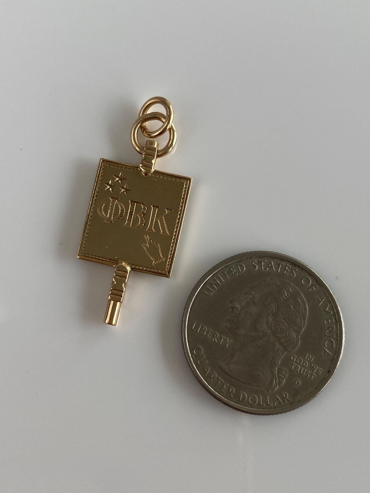 Vintage Solid 10k Yellow Gold Fraternity Key Charm