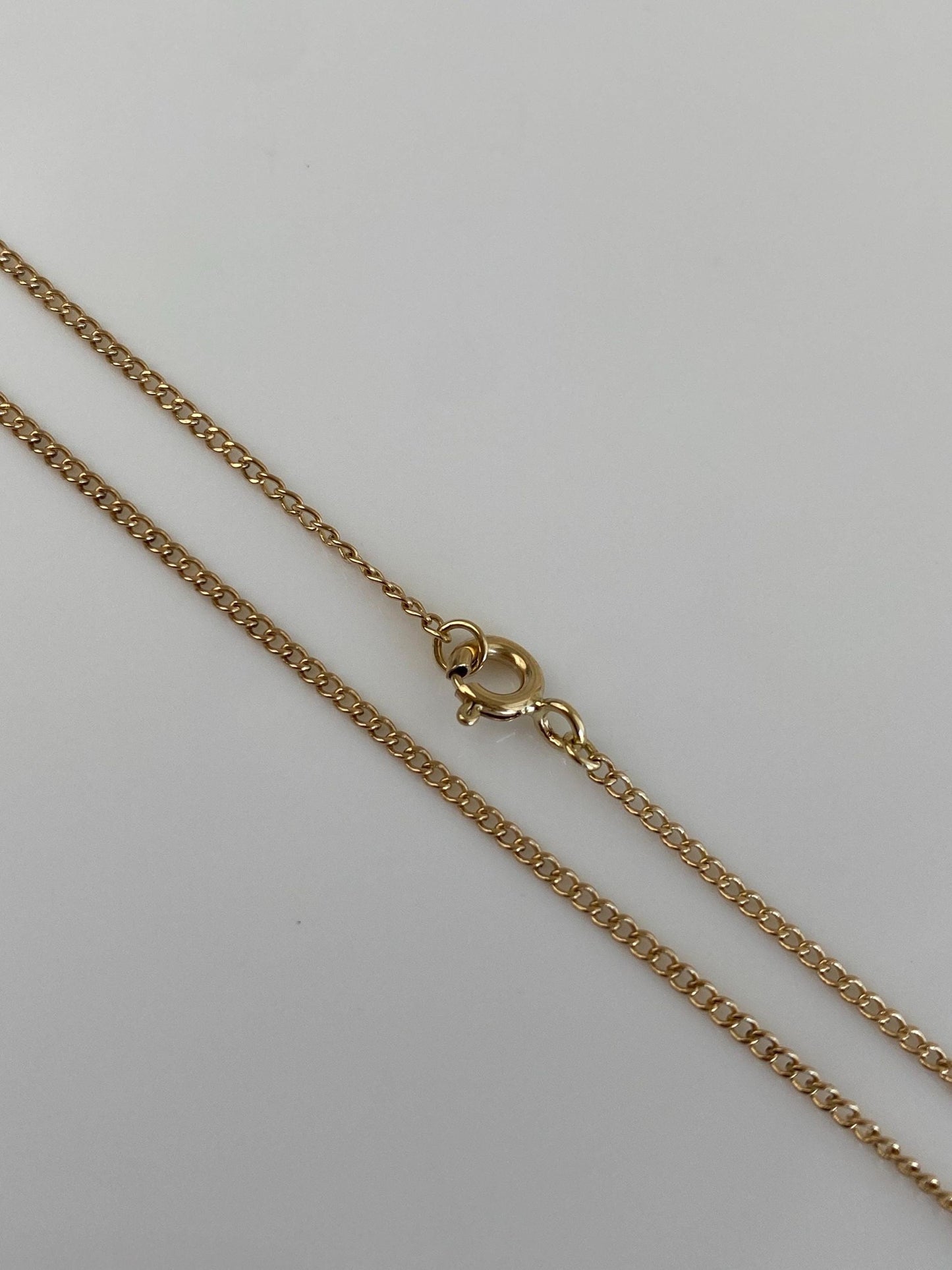Vintage Solid 14k Yellow Gold Tight Curb Chain Necklace - 15.75 inches