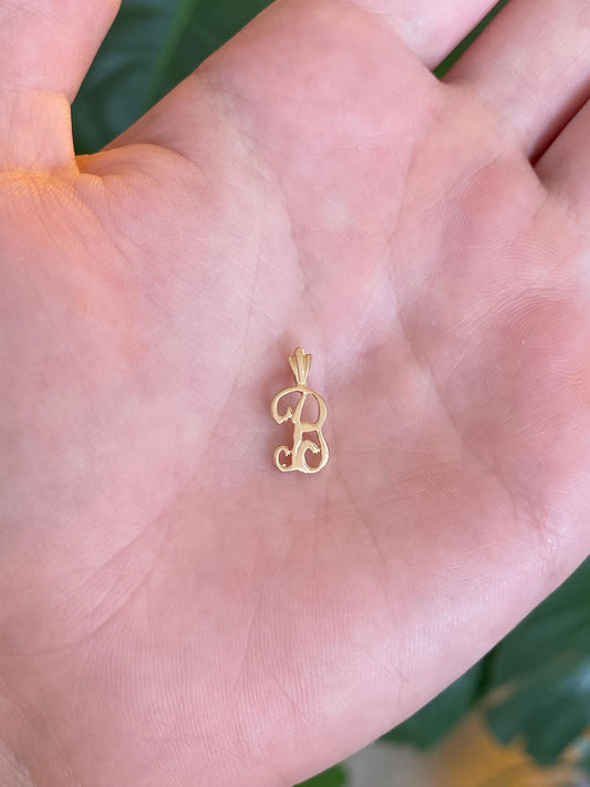 Solid 14k Yellow Gold Initial 'B' Charm