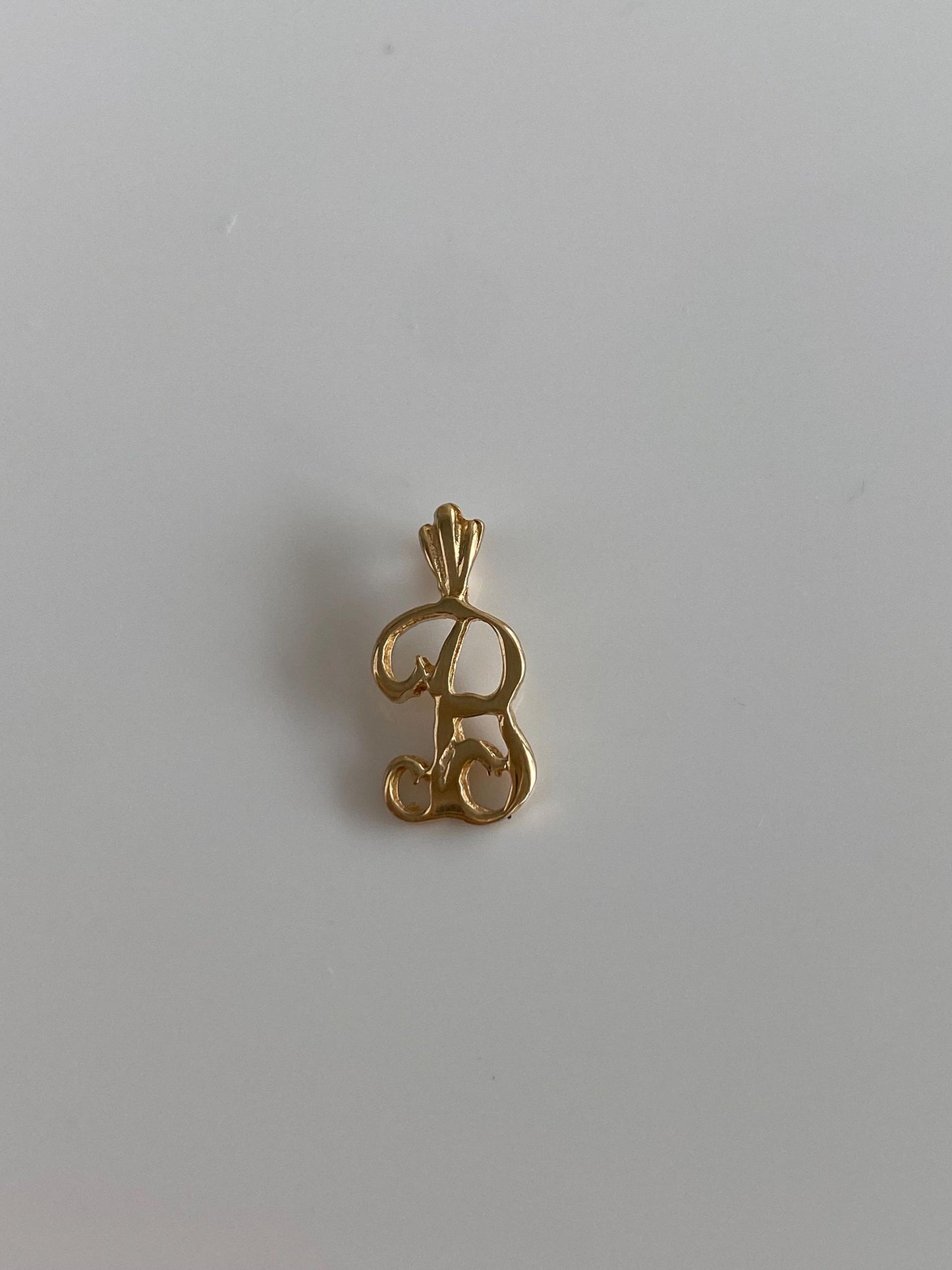 Solid 14k Yellow Gold Initial 'B' Charm
