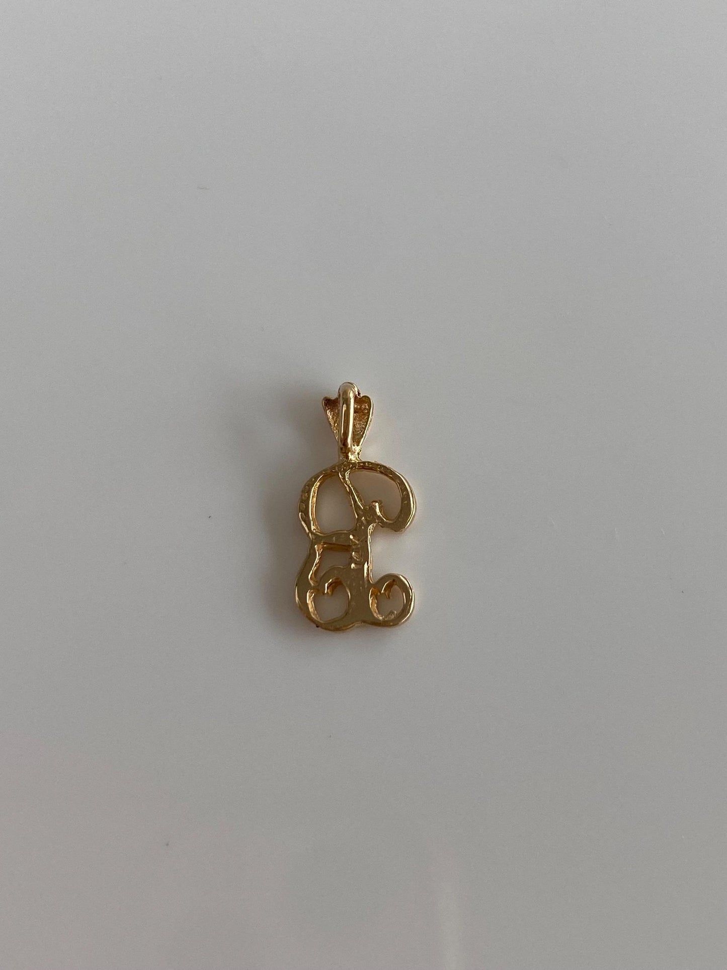 Solid 14k Yellow Gold Initial 'B' Charm