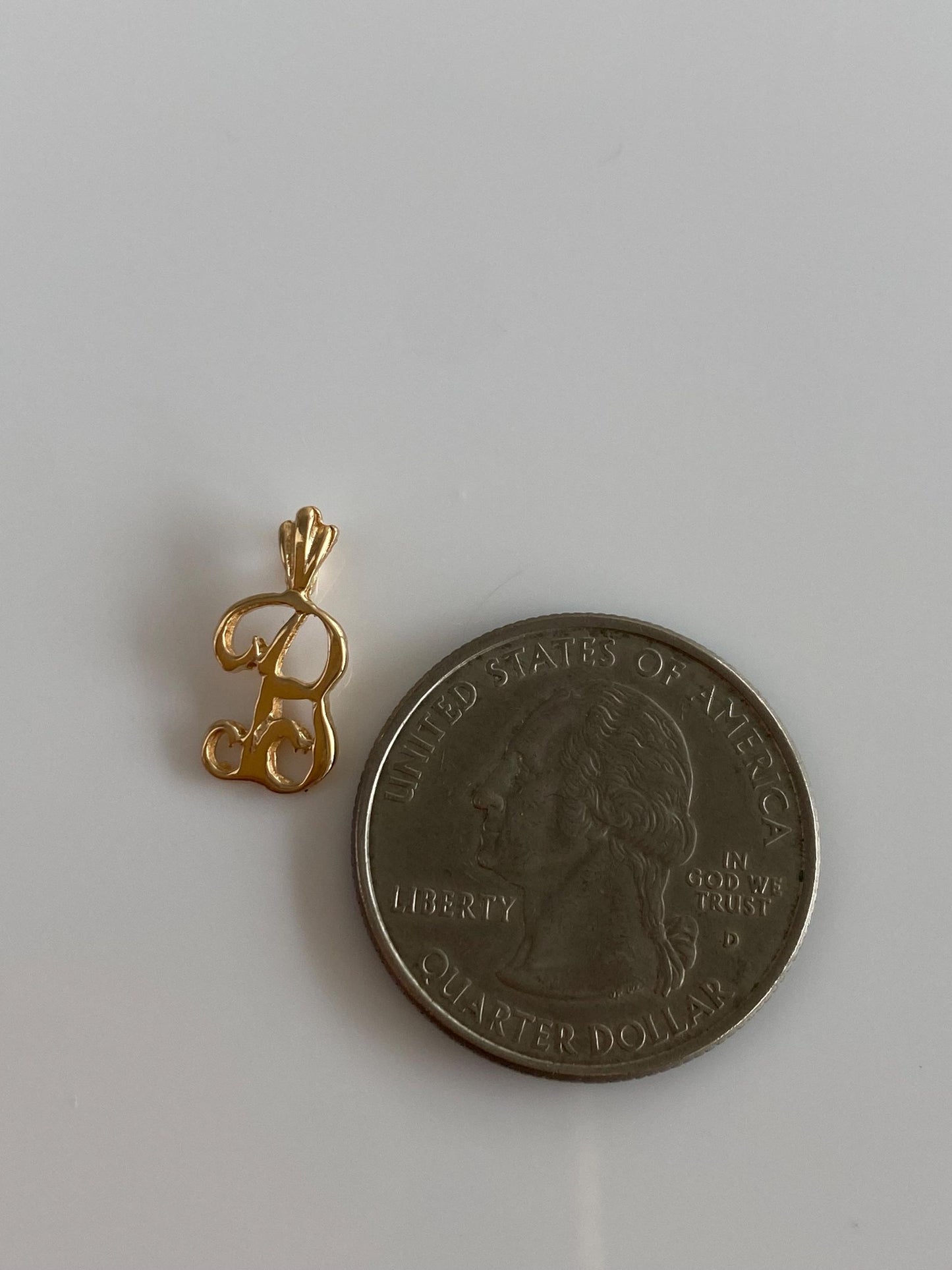 Solid 14k Yellow Gold Initial 'B' Charm